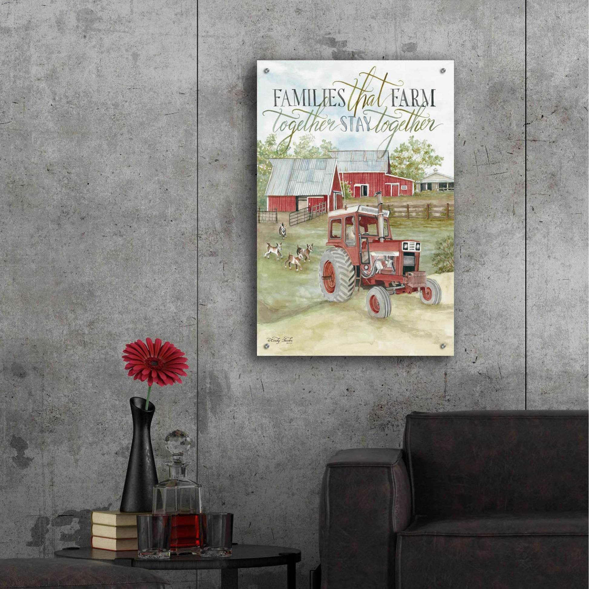 Epic Art 'Families that Farm Together' by Cindy Jacobs, Acrylic Glass Wall Art,24x36