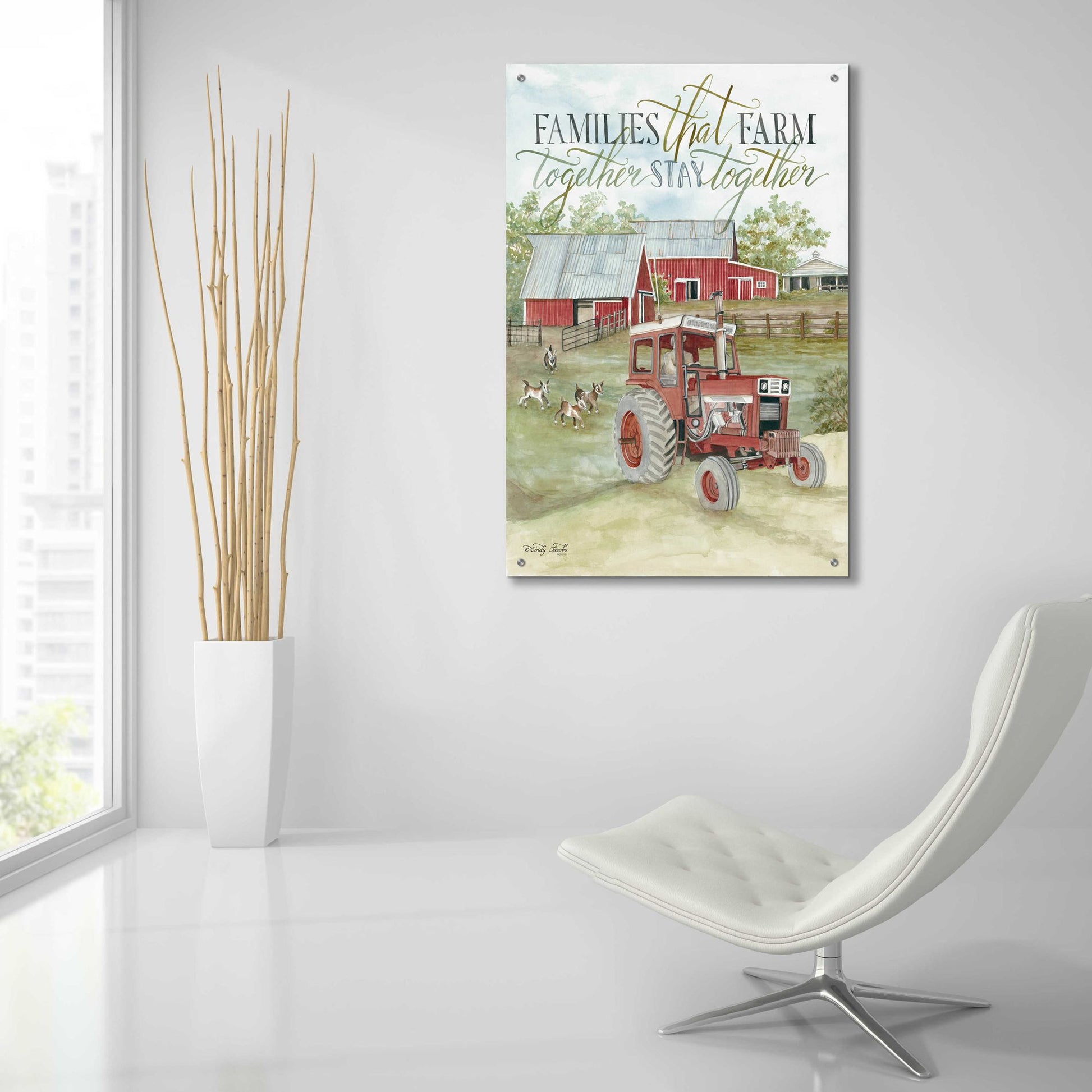 Epic Art 'Families that Farm Together' by Cindy Jacobs, Acrylic Glass Wall Art,24x36