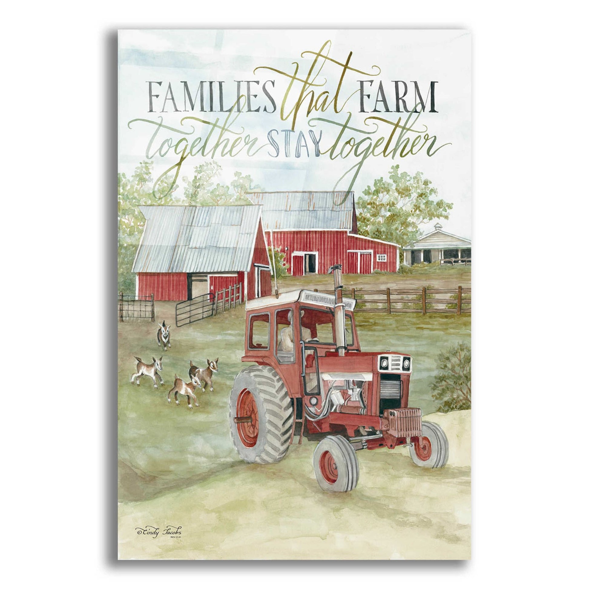 Epic Art 'Families that Farm Together' by Cindy Jacobs, Acrylic Glass Wall Art