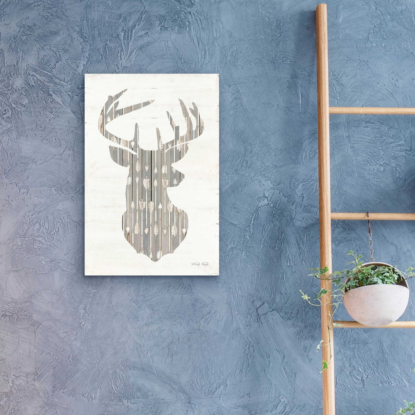 Epic Art 'Deer and Arrows Silhouette' by Cindy Jacobs, Acrylic Glass Wall Art,16x24