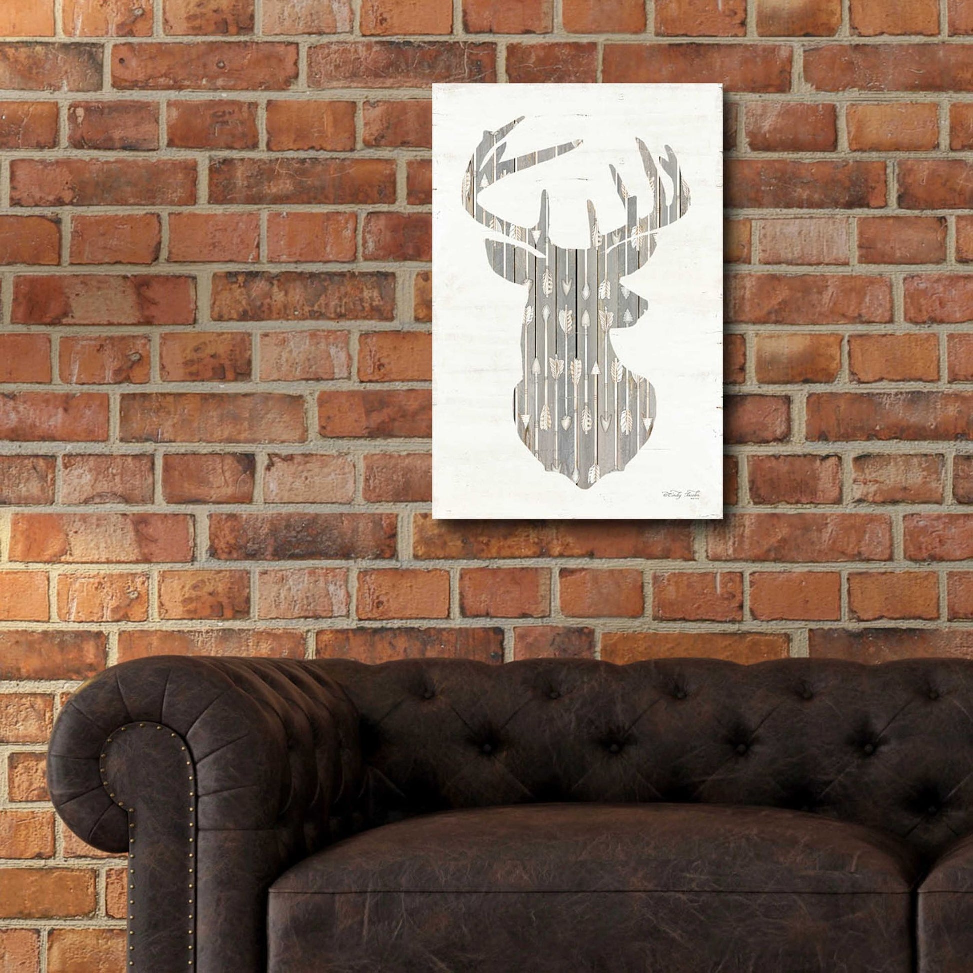 Epic Art 'Deer and Arrows Silhouette' by Cindy Jacobs, Acrylic Glass Wall Art,16x24