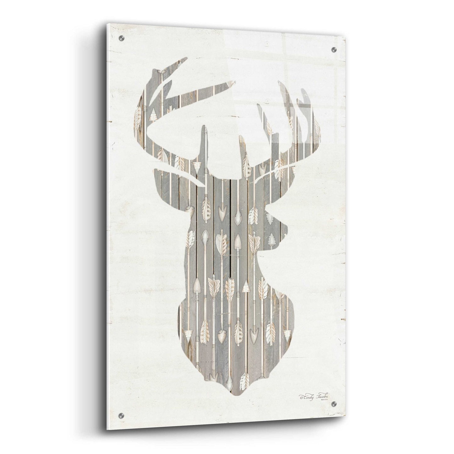 Epic Art 'Deer and Arrows Silhouette' by Cindy Jacobs, Acrylic Glass Wall Art,24x36