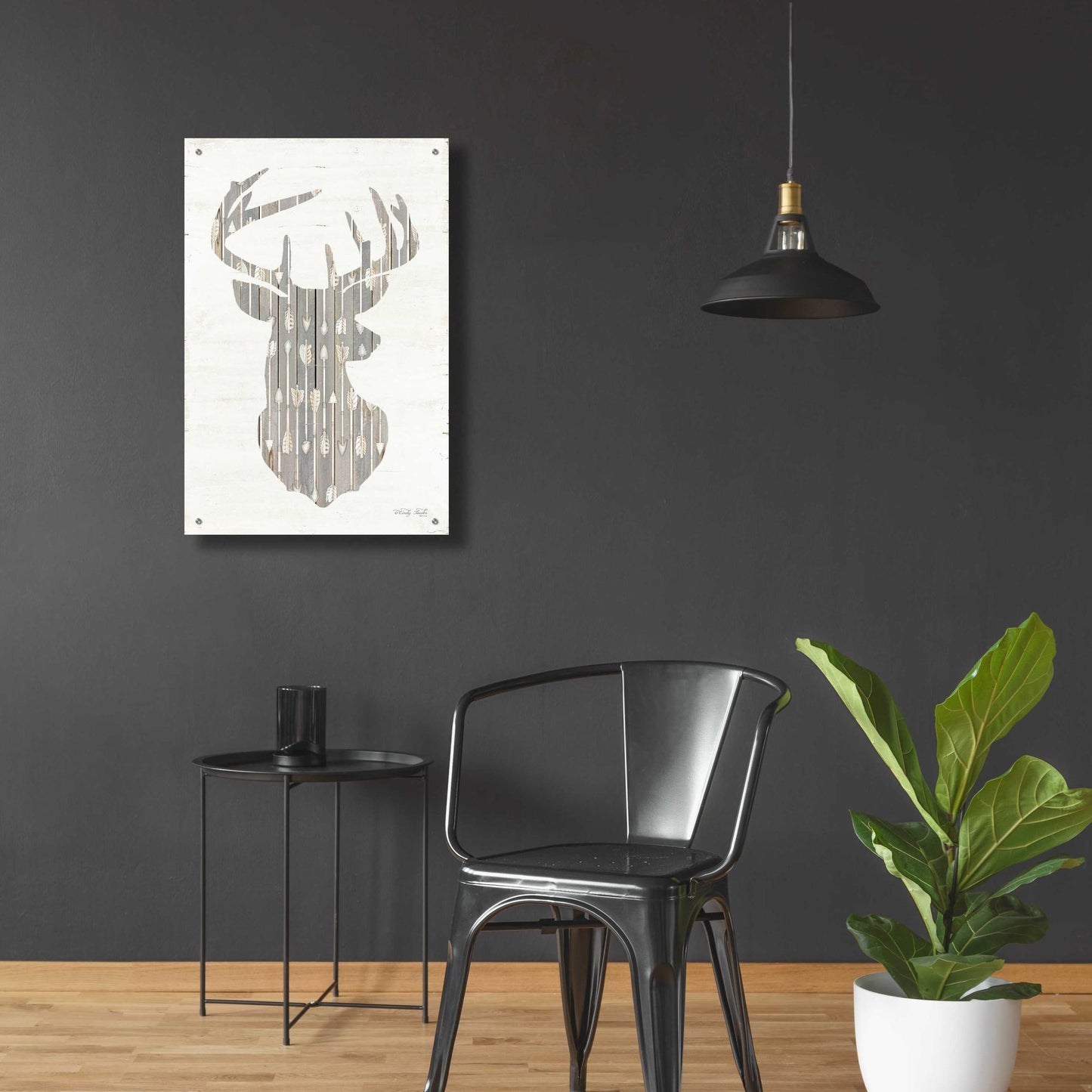 Epic Art 'Deer and Arrows Silhouette' by Cindy Jacobs, Acrylic Glass Wall Art,24x36