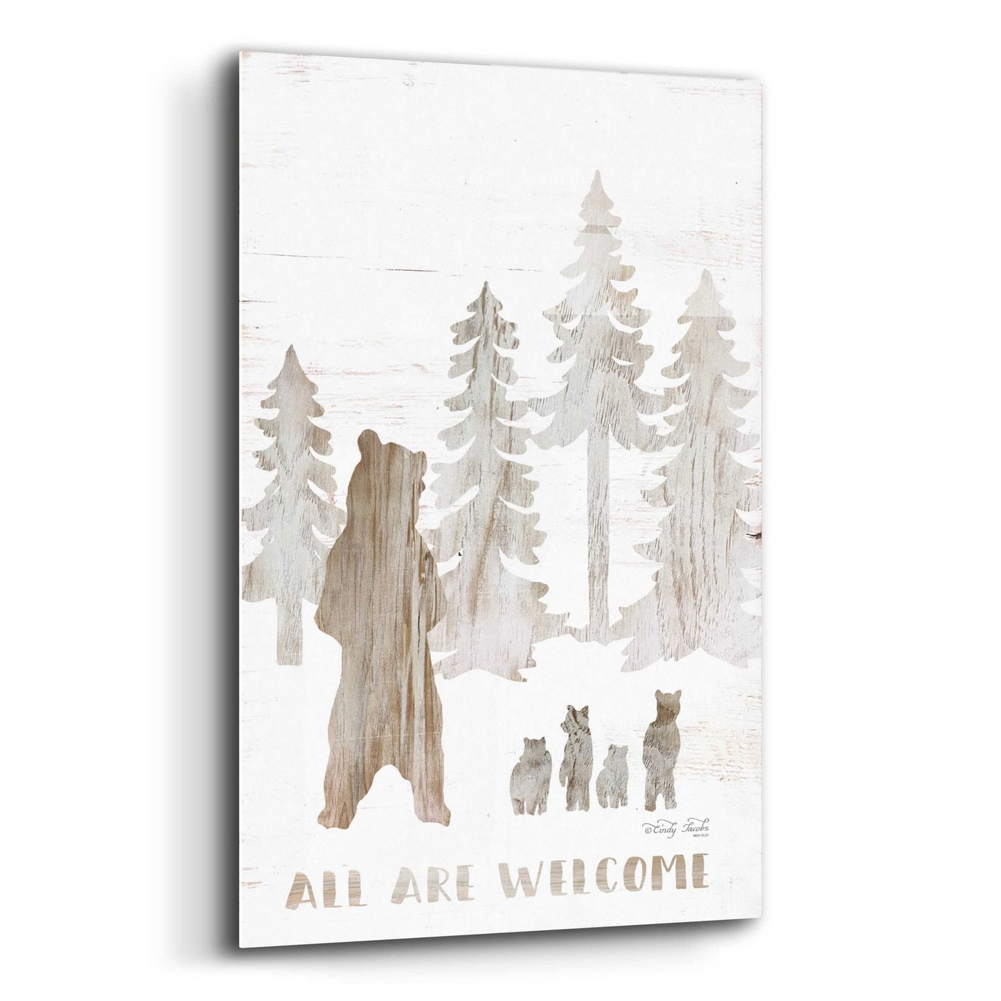 Epic Art 'All are Welcome Bears' by Cindy Jacobs, Acrylic Glass Wall Art,12x16