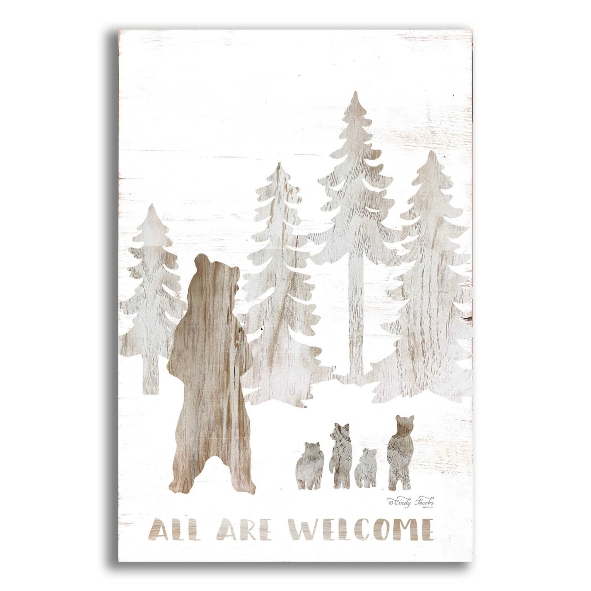 Epic Art 'All are Welcome Bears' by Cindy Jacobs, Acrylic Glass Wall Art