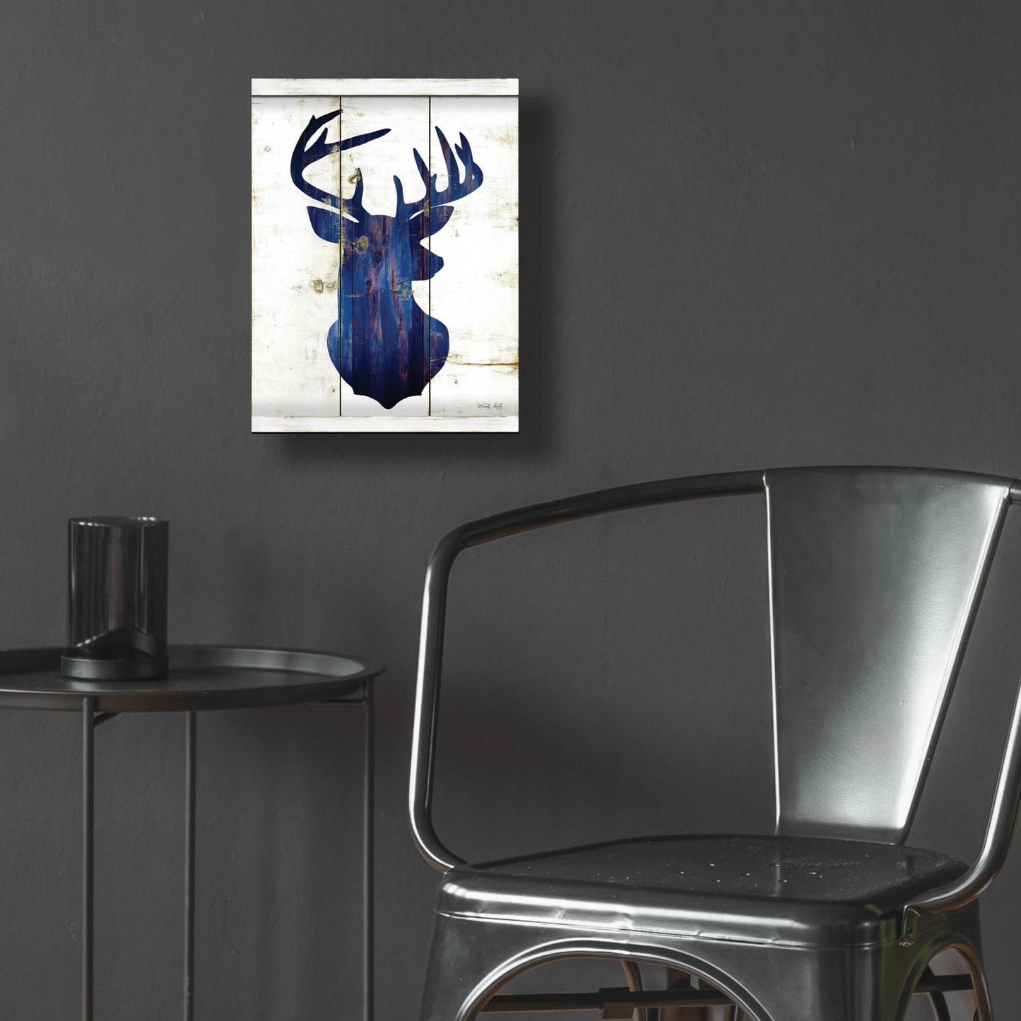 Epic Art 'Midnight Blue Deer III' by Cindy Jacobs, Acrylic Glass Wall Art,12x16