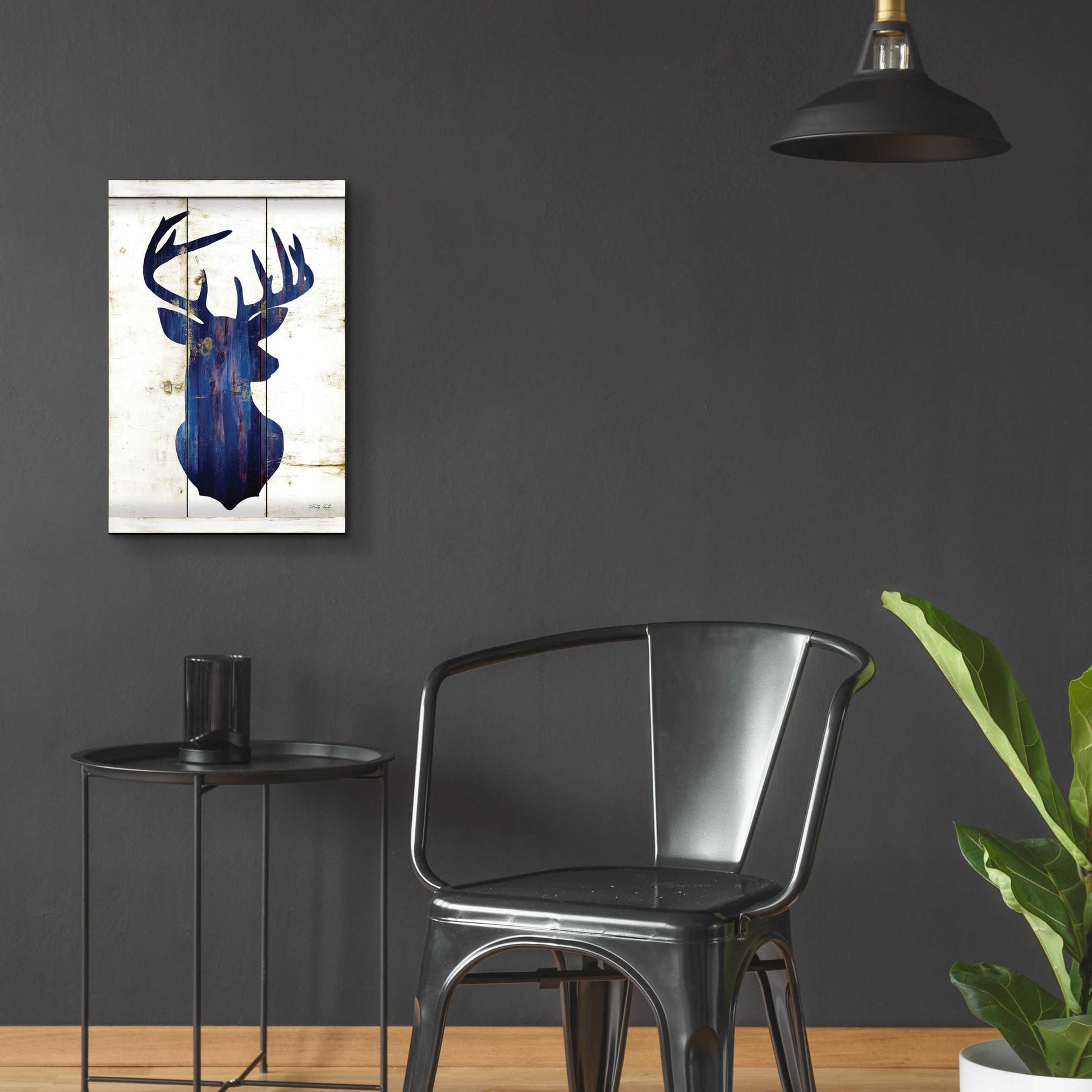 Epic Art 'Midnight Blue Deer III' by Cindy Jacobs, Acrylic Glass Wall Art,16x24