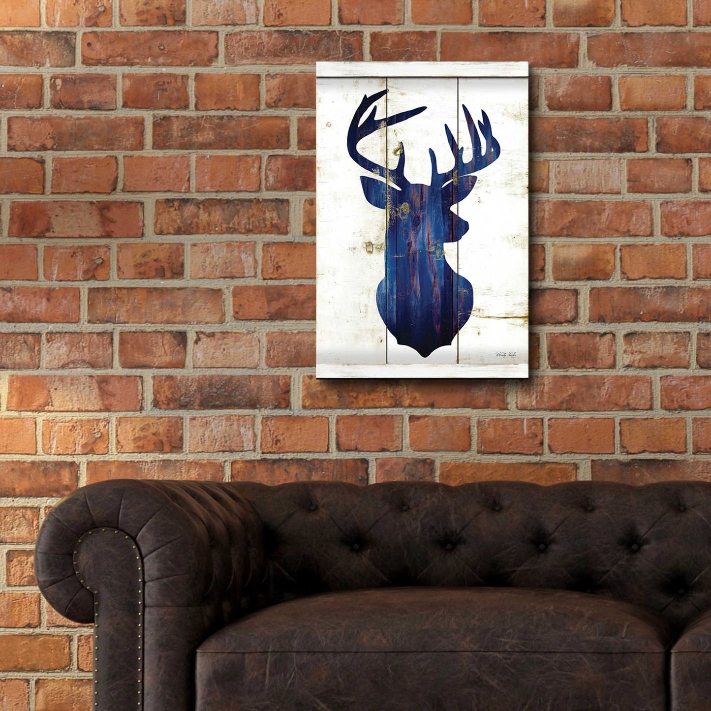 Epic Art 'Midnight Blue Deer III' by Cindy Jacobs, Acrylic Glass Wall Art,16x24