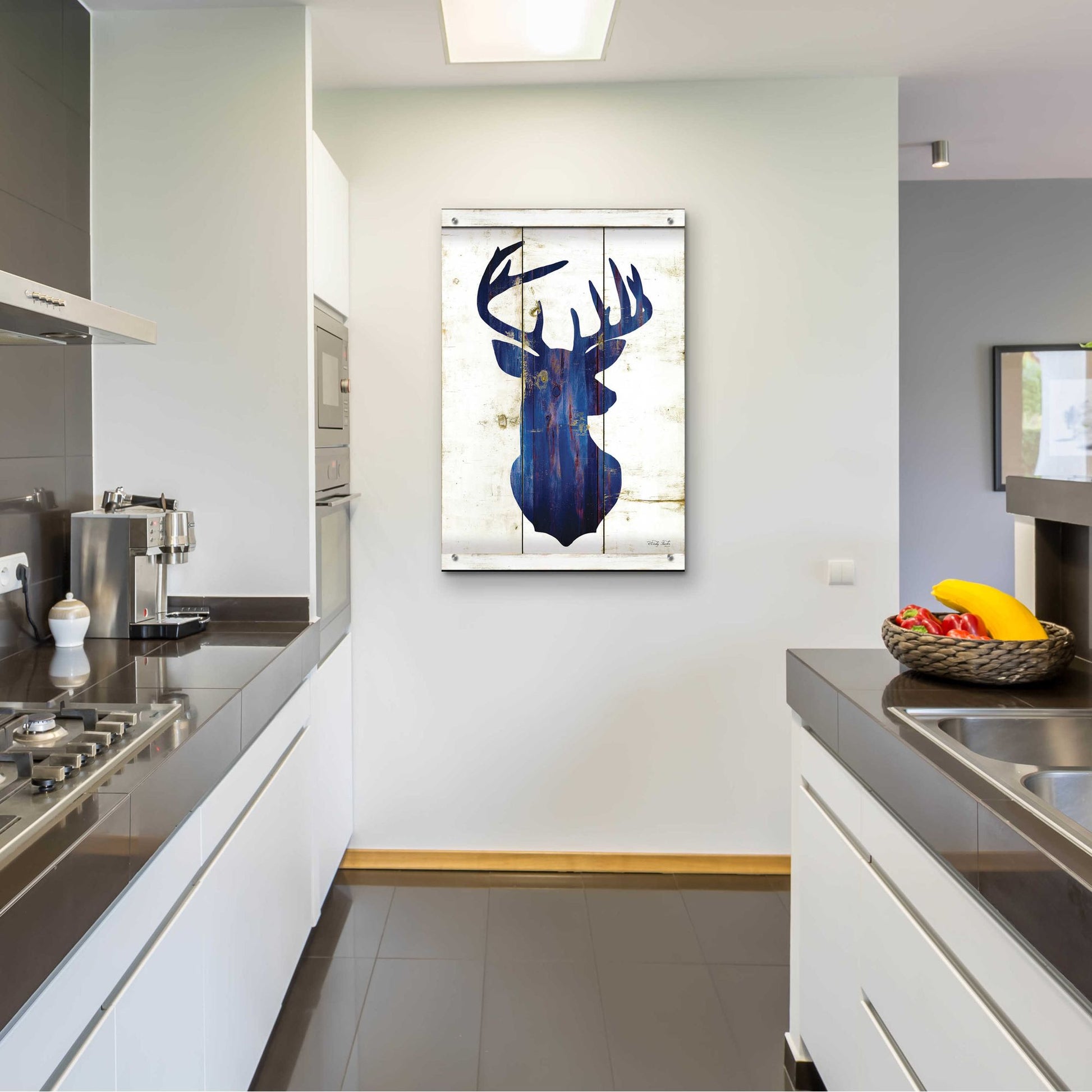 Epic Art 'Midnight Blue Deer III' by Cindy Jacobs, Acrylic Glass Wall Art,24x36