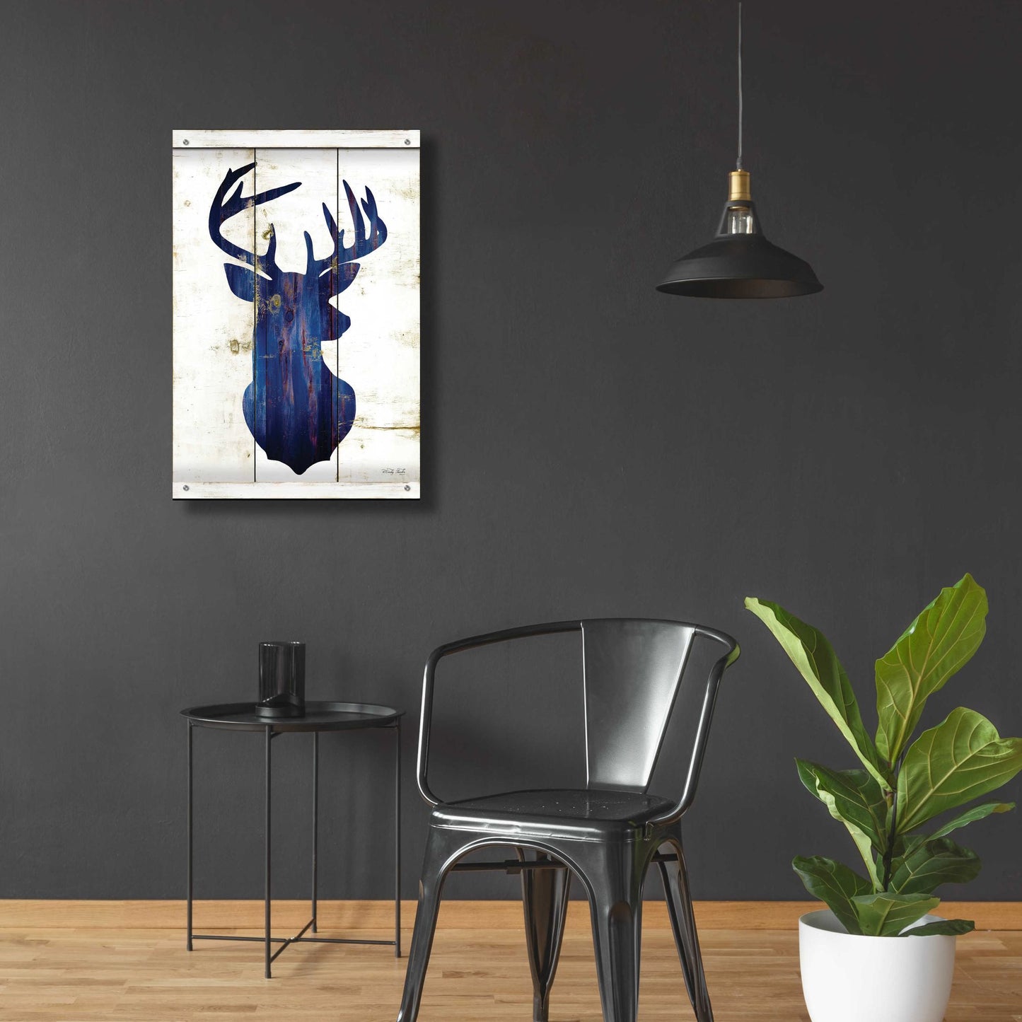 Epic Art 'Midnight Blue Deer III' by Cindy Jacobs, Acrylic Glass Wall Art,24x36