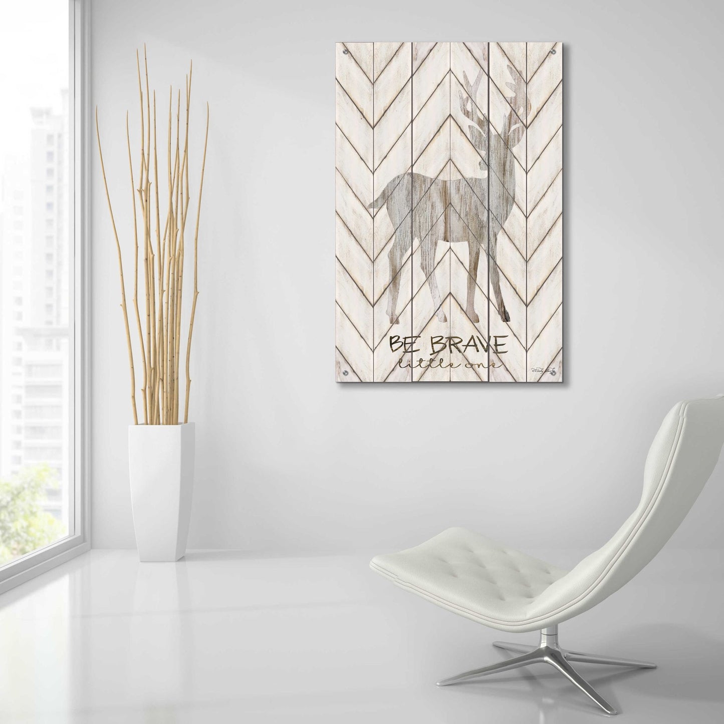 Epic Art 'Be Brave Little One Deer' by Cindy Jacobs, Acrylic Glass Wall Art,24x36