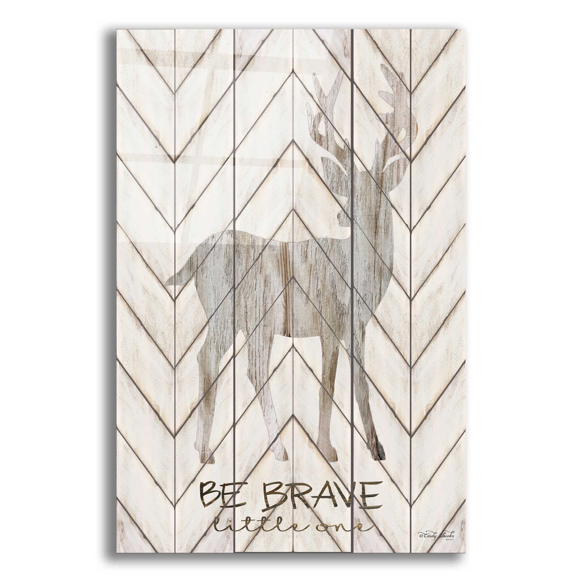 Epic Art 'Be Brave Little One Deer' by Cindy Jacobs, Acrylic Glass Wall Art
