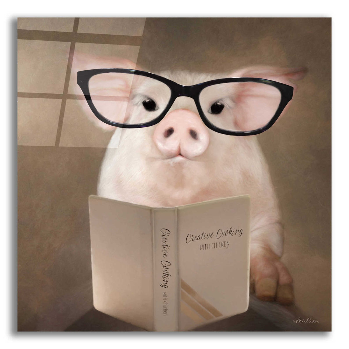 Epic Art 'Creative Cooking Pig' by Lori Deiter, Acrylic Glass Wall Art