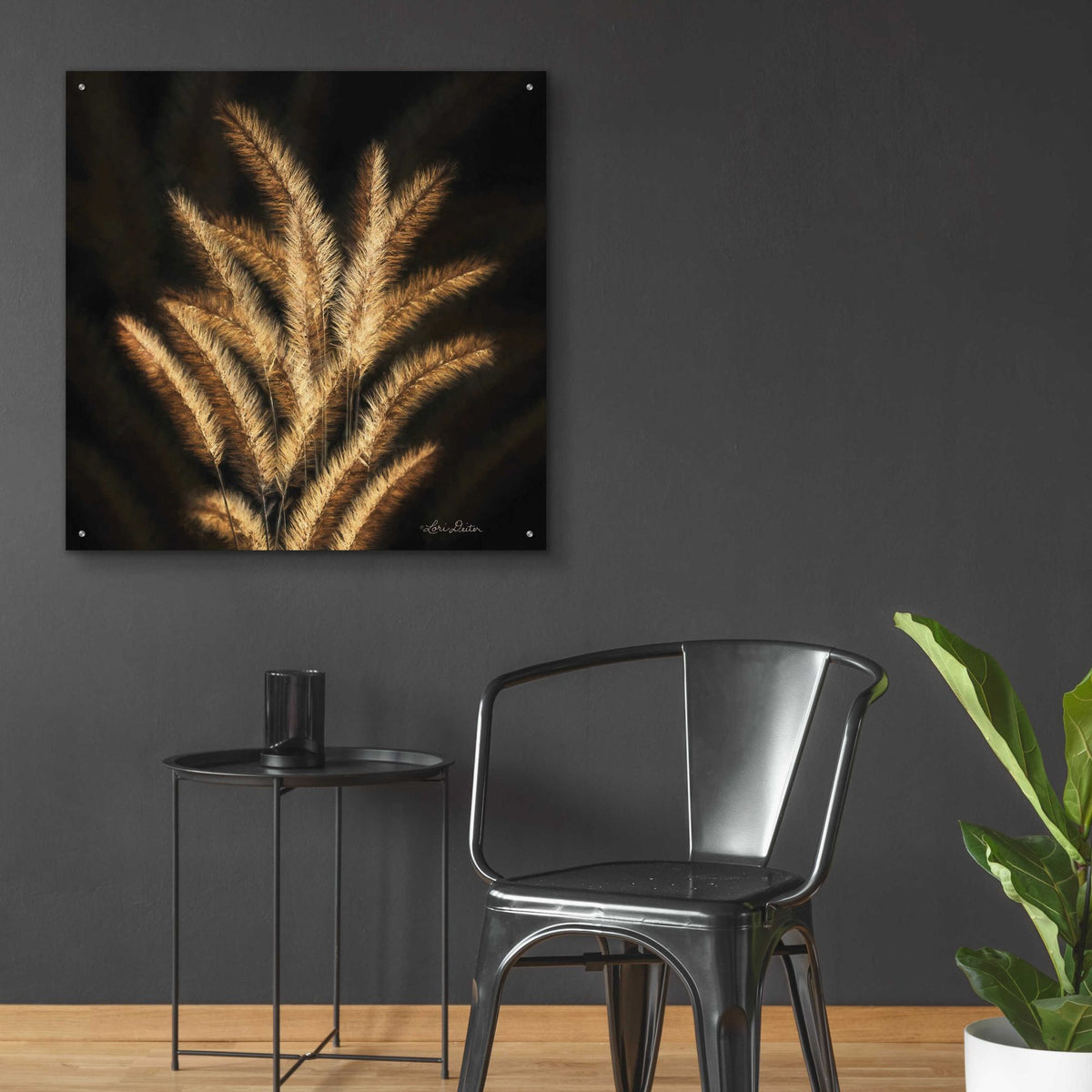 Epic Art 'Golden Grass II' by Lori Deiter, Acrylic Glass Wall Art,36x36