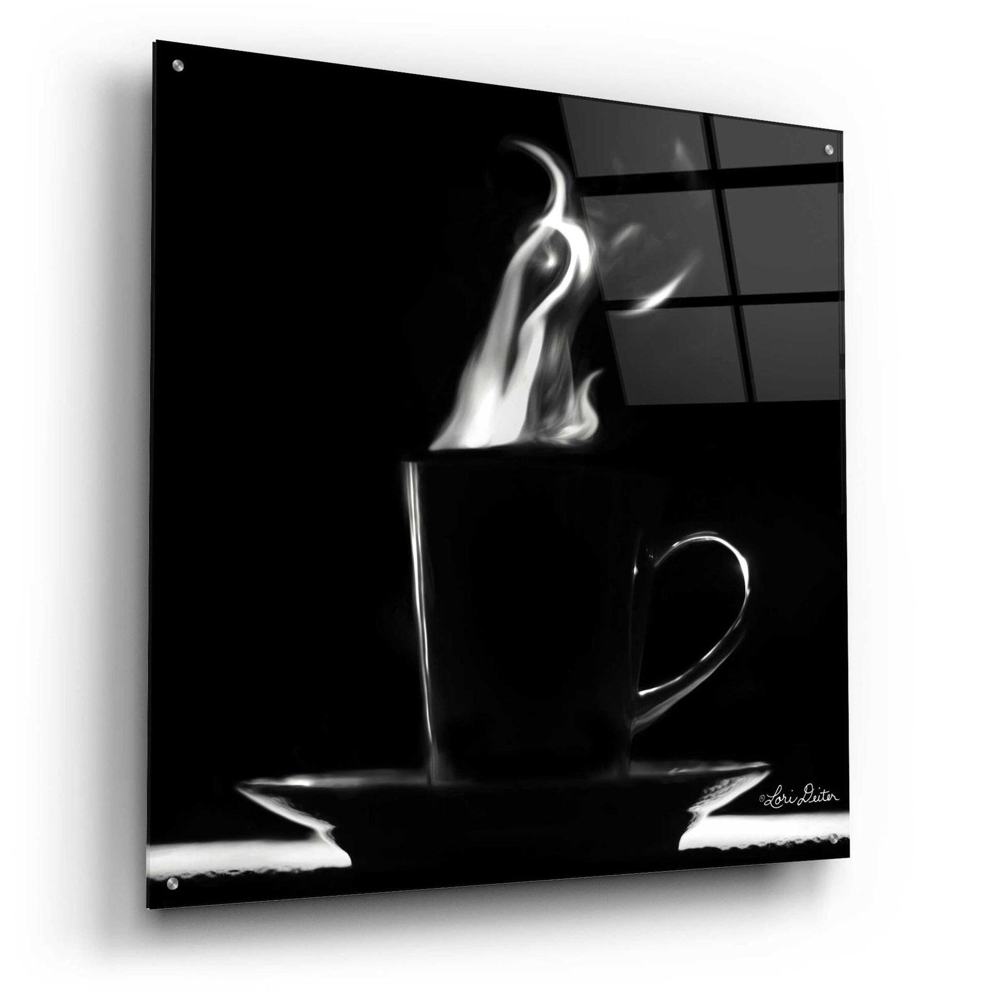 Epic Art 'Coffee Time II' by Lori Deiter, Acrylic Glass Wall Art,36x36