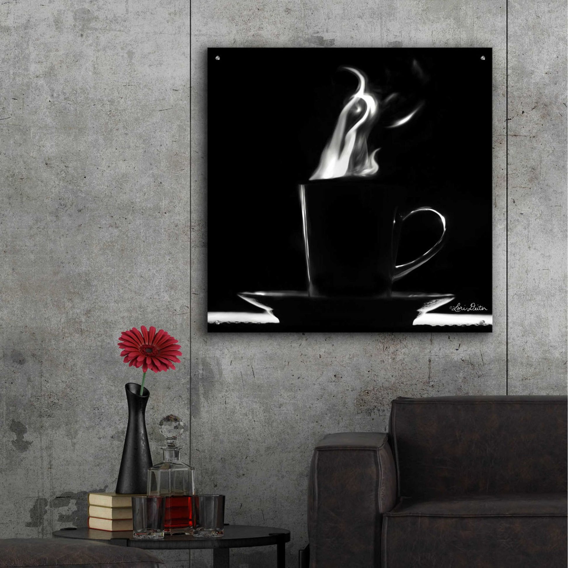 Epic Art 'Coffee Time II' by Lori Deiter, Acrylic Glass Wall Art,36x36