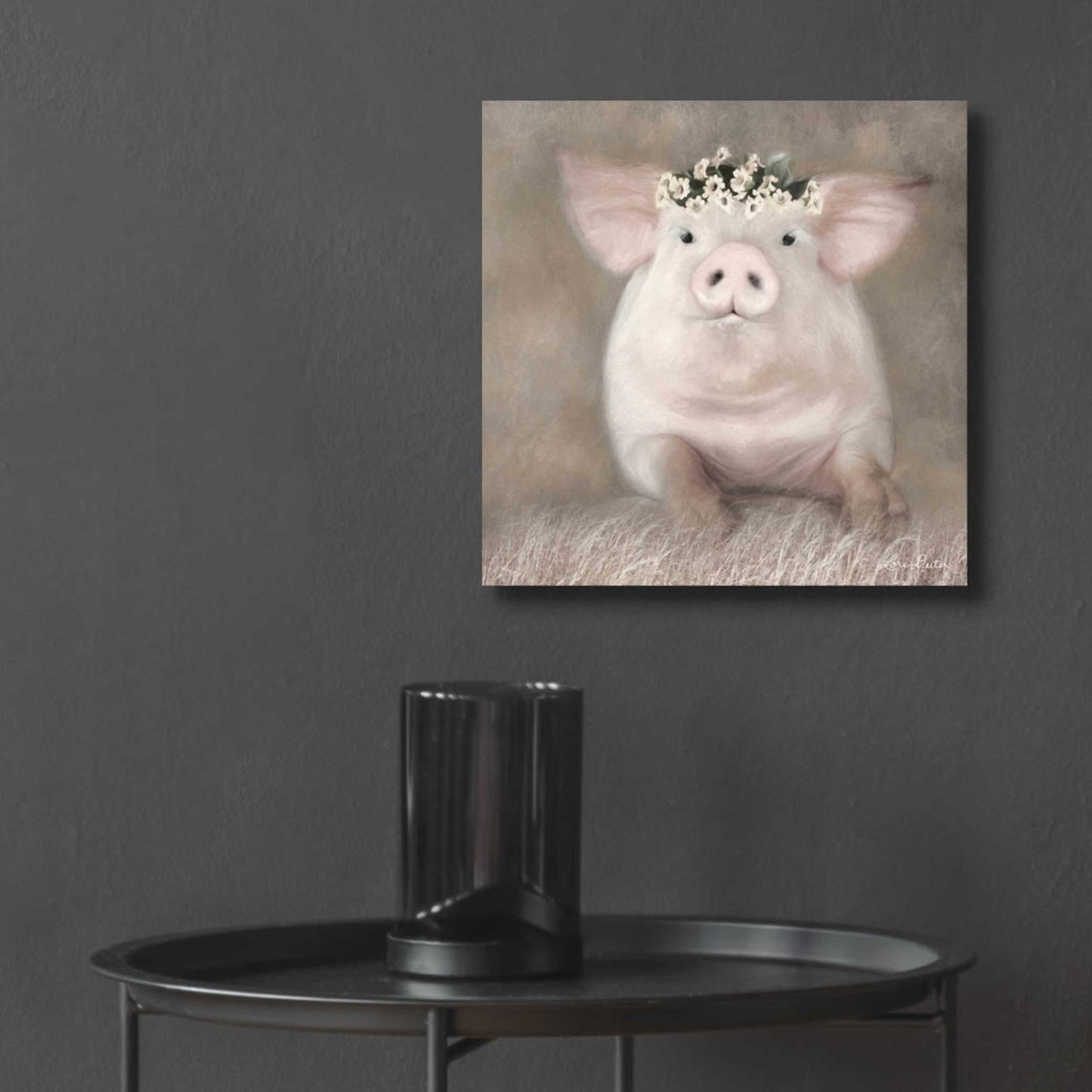 Epic Art 'Painted Piggy' by Lori Deiter, Acrylic Glass Wall Art,12x12