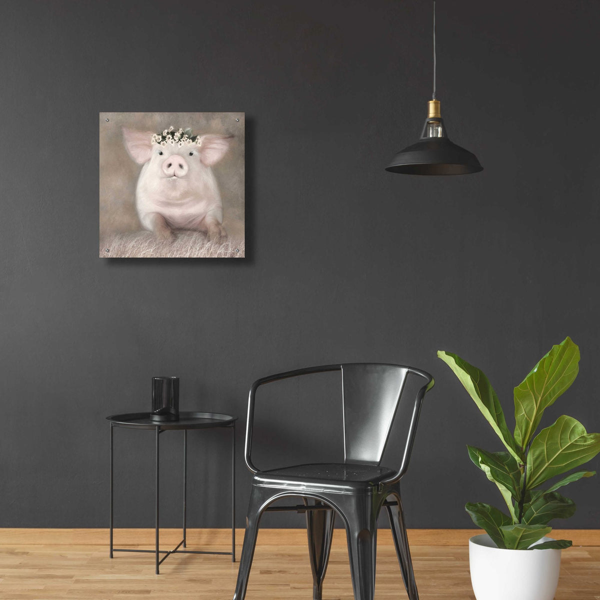 Epic Art 'Painted Piggy' by Lori Deiter, Acrylic Glass Wall Art,24x24