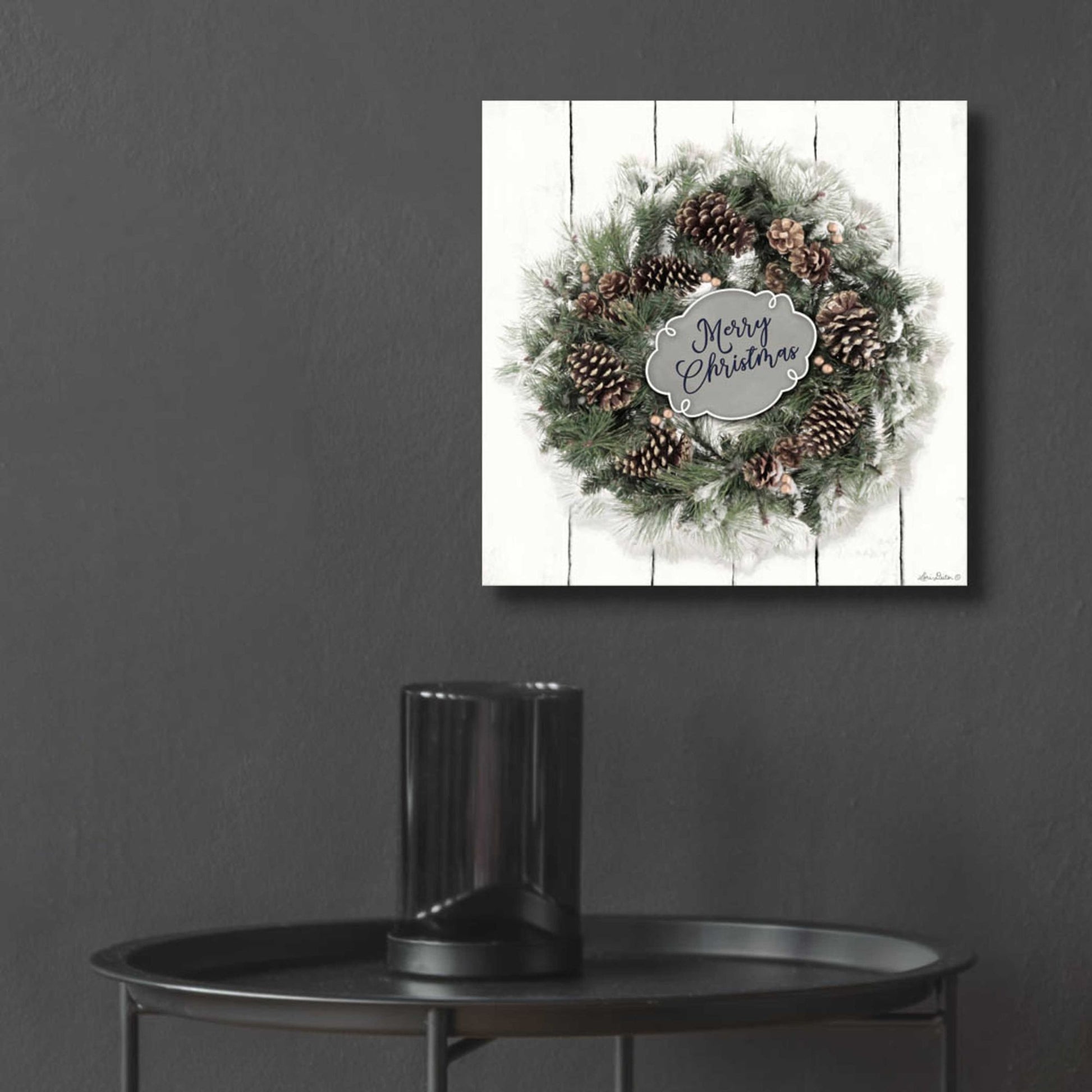 Epic Art 'Merry Christmas Wreath' by Lori Deiter, Acrylic Glass Wall Art,12x12