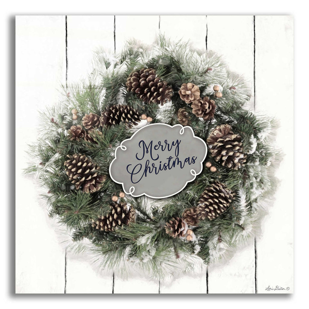 Epic Art 'Merry Christmas Wreath' by Lori Deiter, Acrylic Glass Wall Art