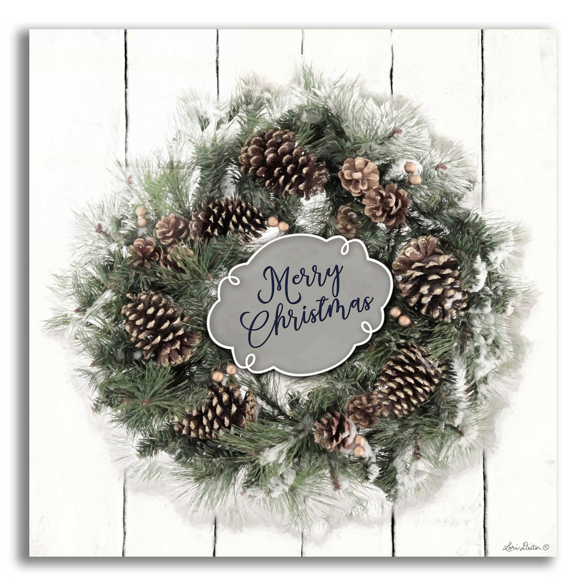 Epic Art 'Merry Christmas Wreath' by Lori Deiter, Acrylic Glass Wall Art