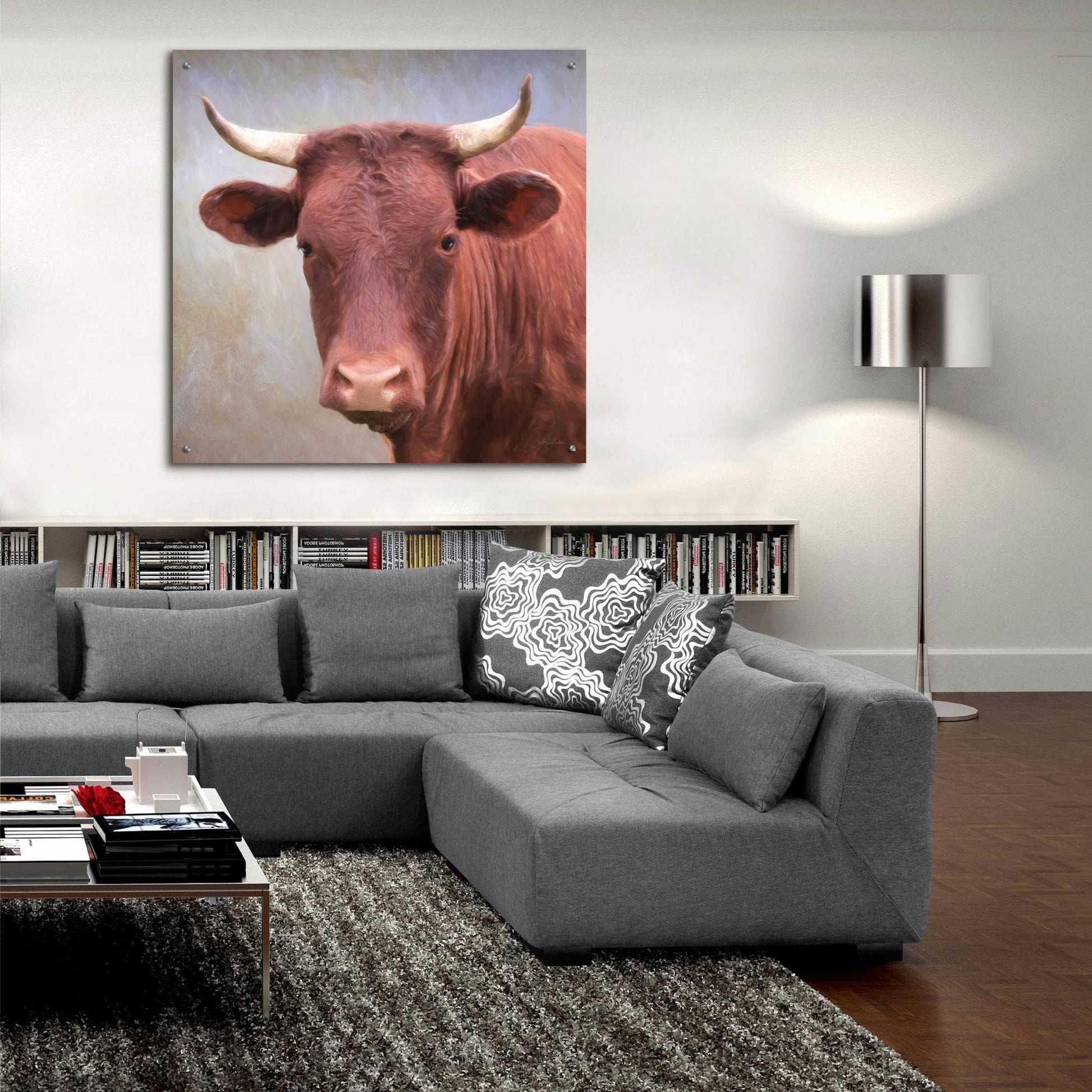 Epic Art 'Bull Face' by Lori Deiter, Acrylic Glass Wall Art,36x36