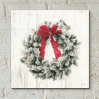 Epic Art 'Titmouse Christmas Wreath' by Lori Deiter, Acrylic Glass Wall Art,12x12