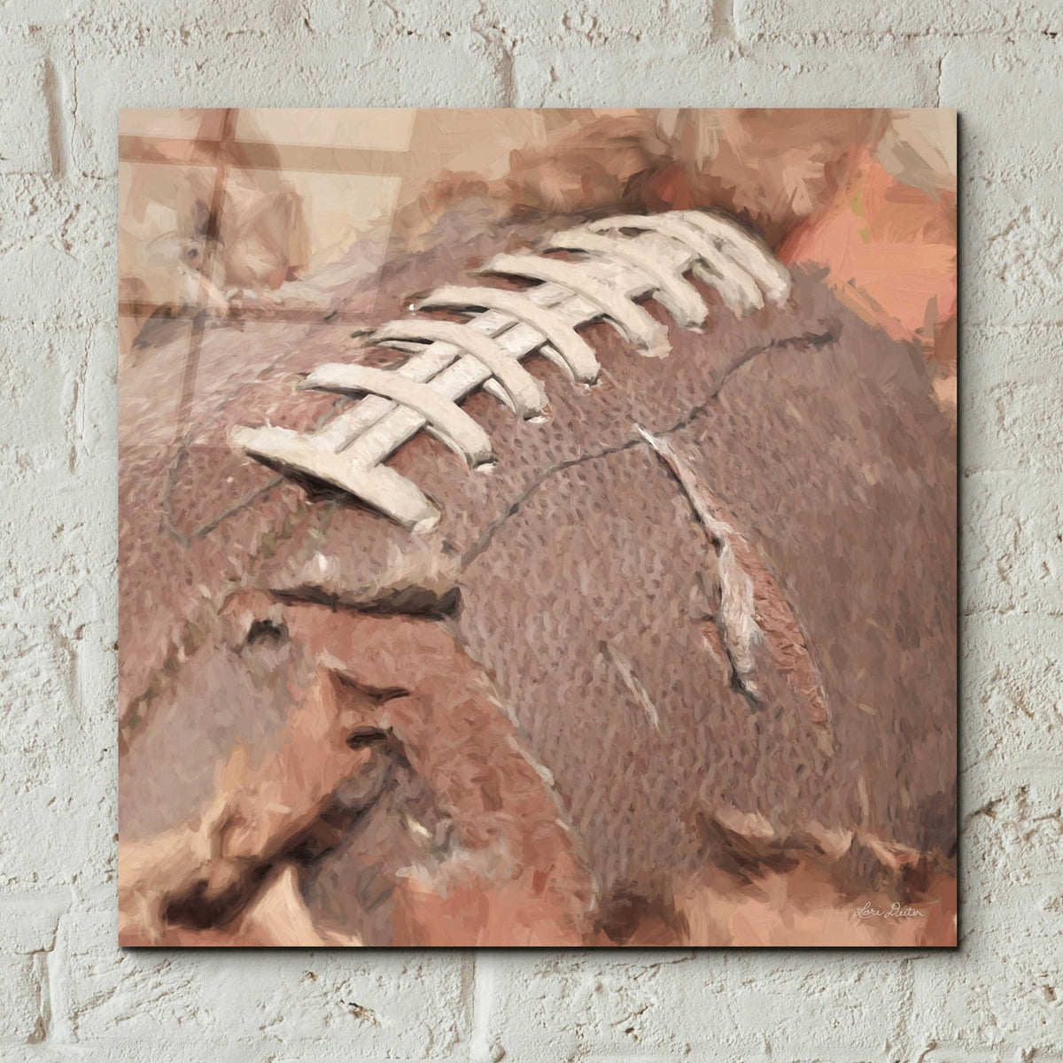 Epic Art 'Football Season' by Lori Deiter, Acrylic Glass Wall Art,12x12
