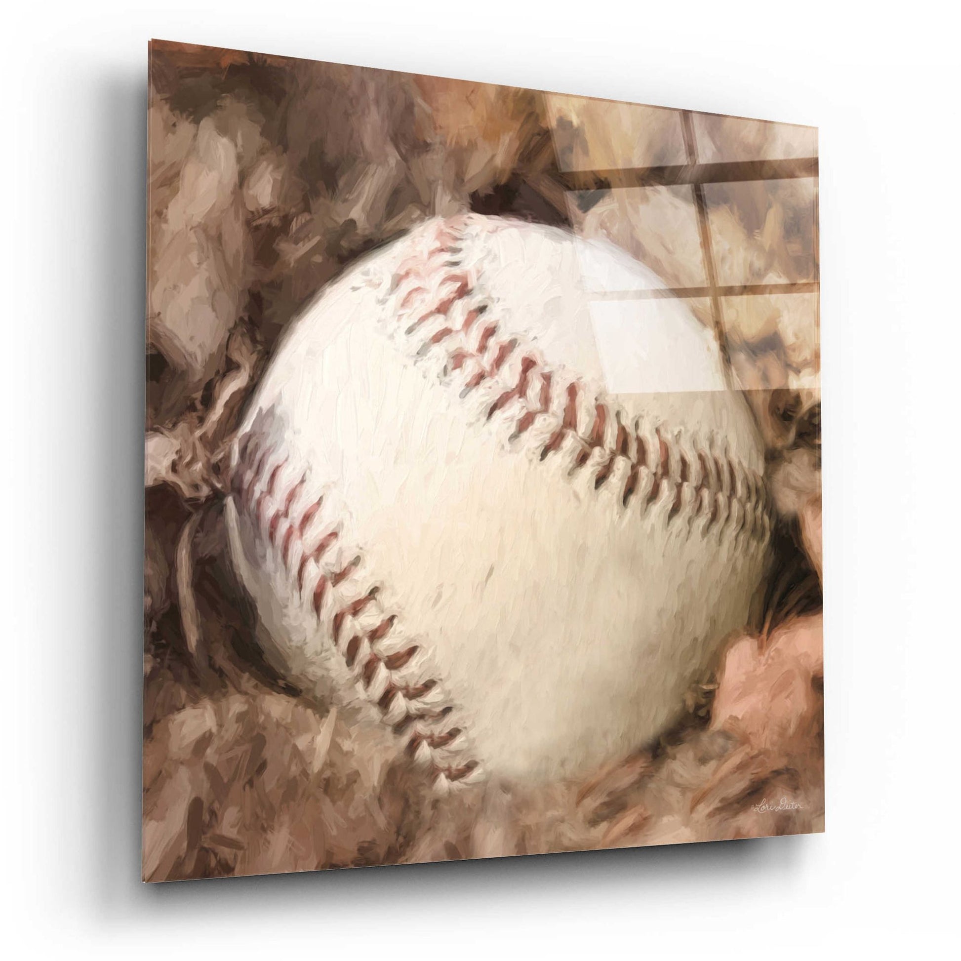 Epic Art 'Baseball Season' by Lori Deiter, Acrylic Glass Wall Art,12x12