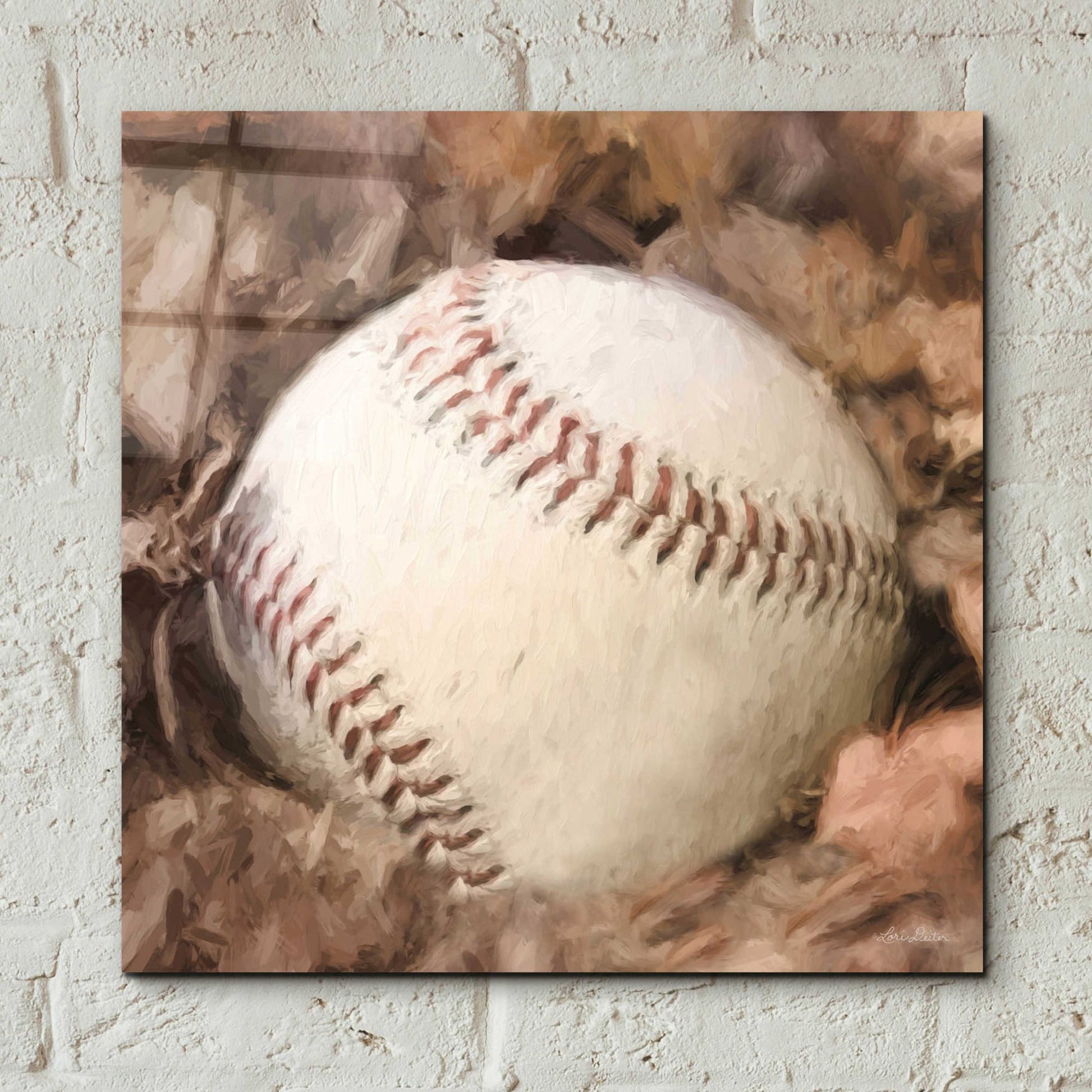 Epic Art 'Baseball Season' by Lori Deiter, Acrylic Glass Wall Art,12x12