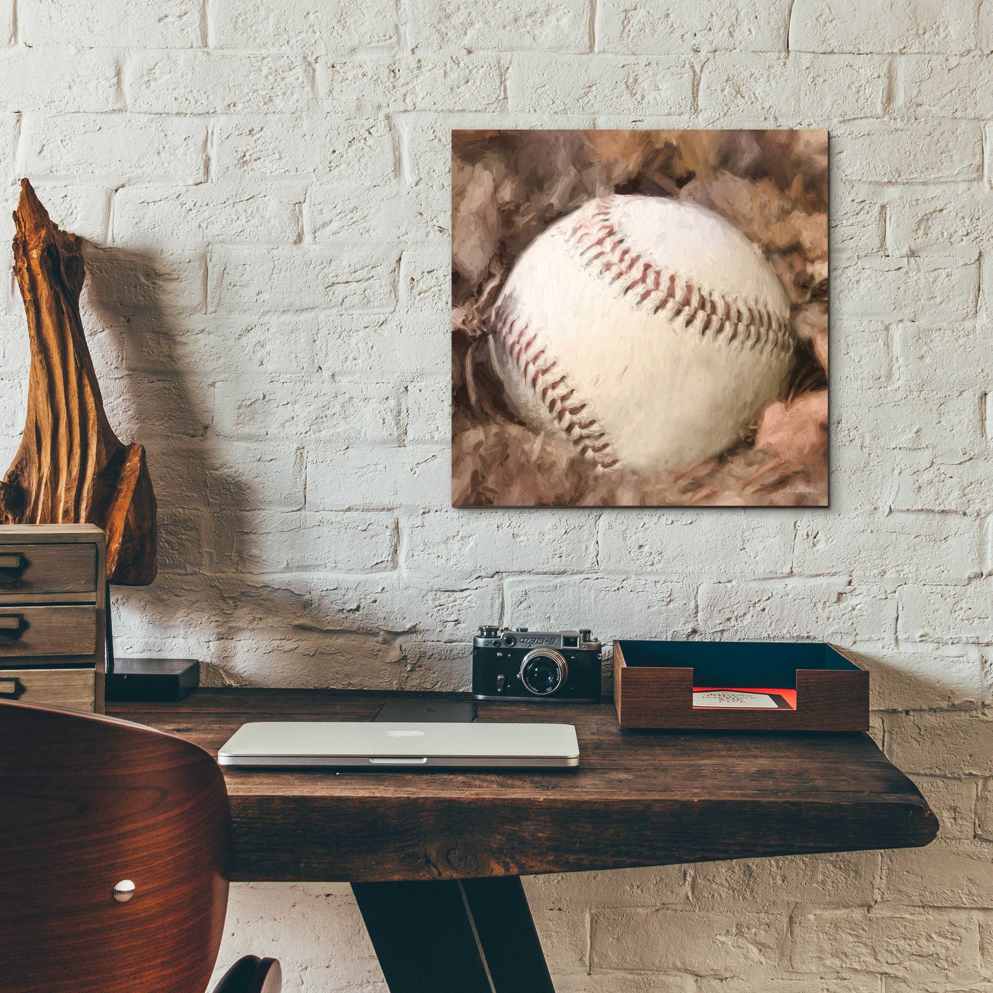 Epic Art 'Baseball Season' by Lori Deiter, Acrylic Glass Wall Art,12x12