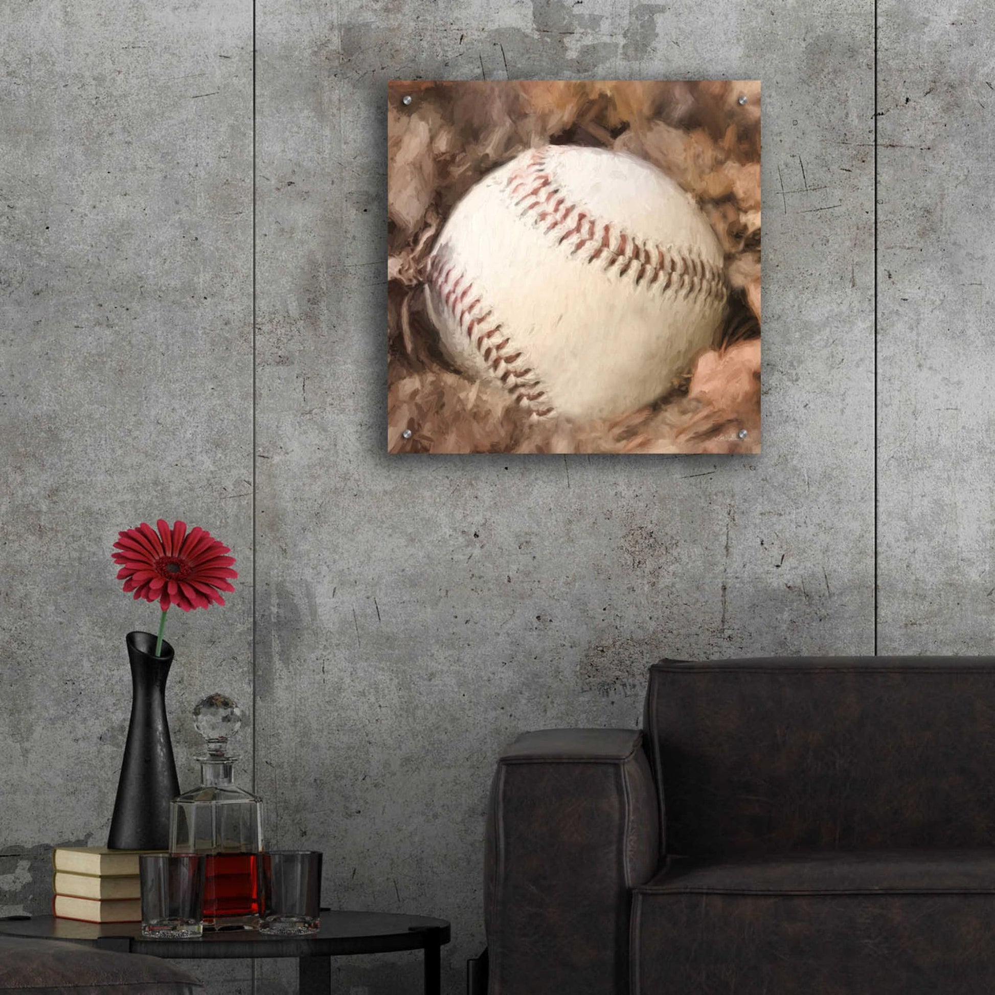 Epic Art 'Baseball Season' by Lori Deiter, Acrylic Glass Wall Art,24x24