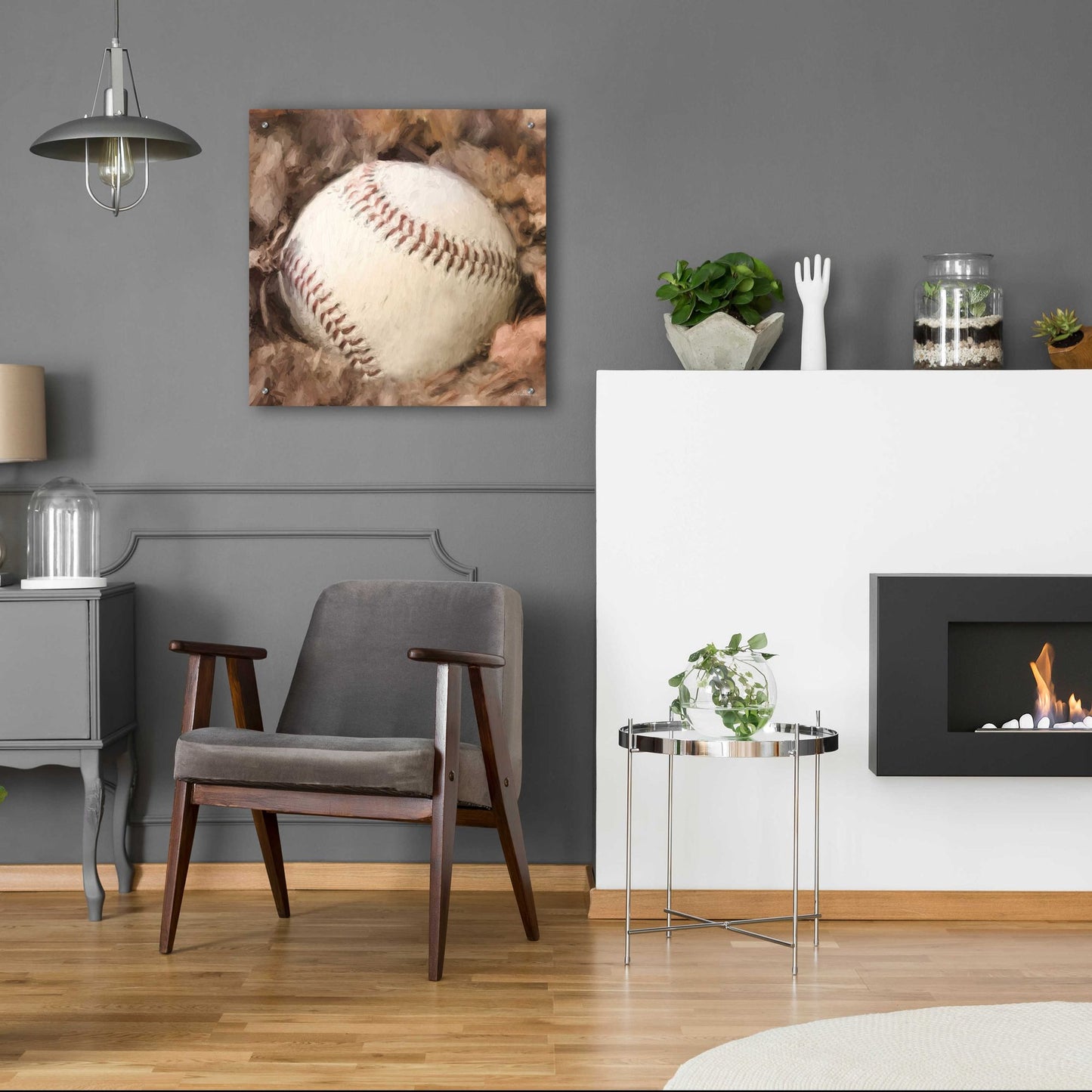 Epic Art 'Baseball Season' by Lori Deiter, Acrylic Glass Wall Art,24x24