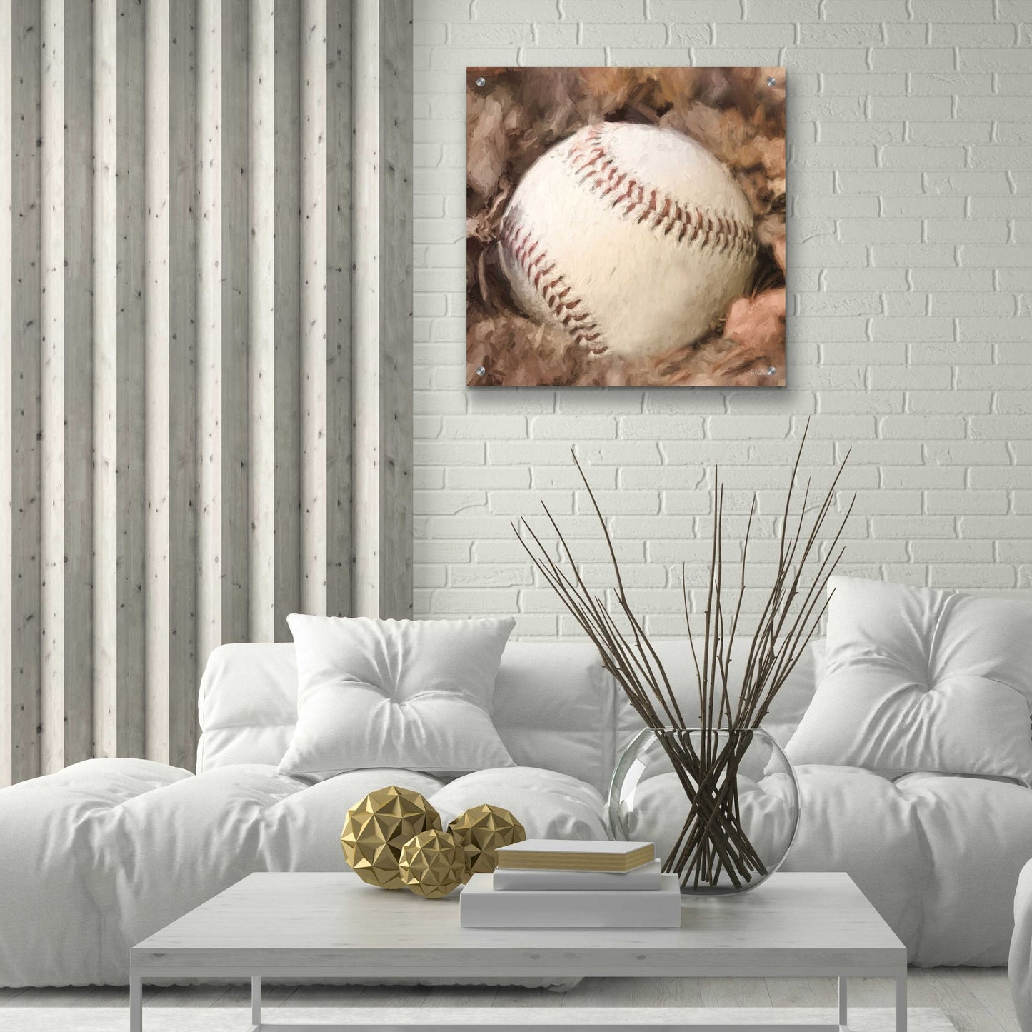 Epic Art 'Baseball Season' by Lori Deiter, Acrylic Glass Wall Art,24x24