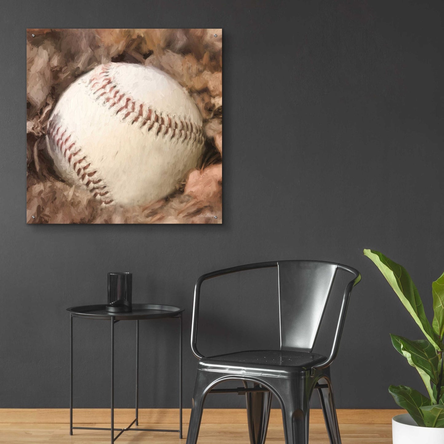 Epic Art 'Baseball Season' by Lori Deiter, Acrylic Glass Wall Art,36x36