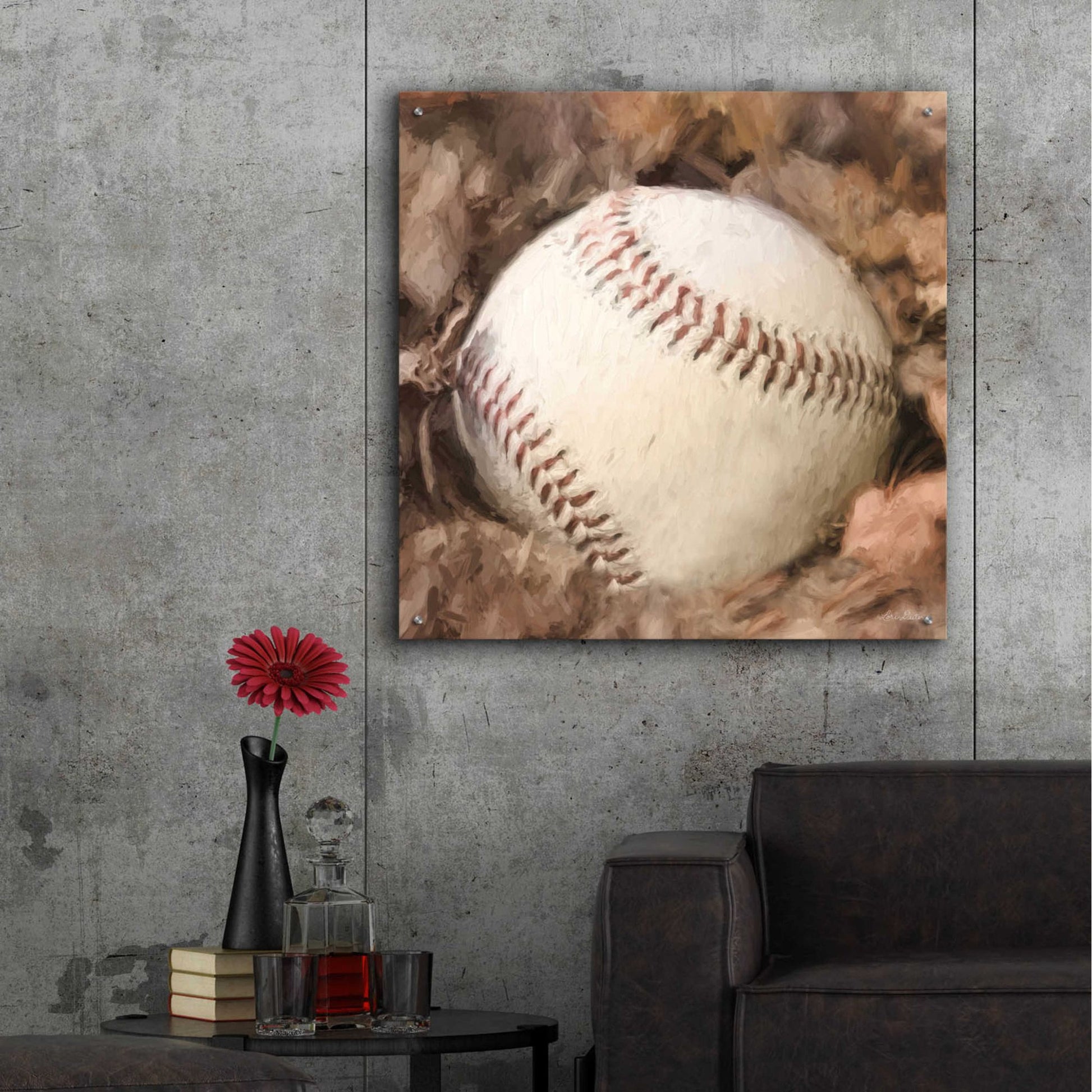 Epic Art 'Baseball Season' by Lori Deiter, Acrylic Glass Wall Art,36x36