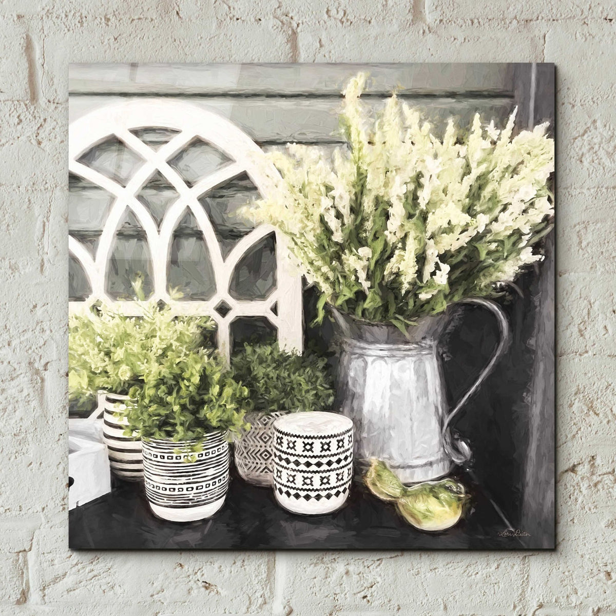 Epic Art 'Black and Green Still Life' by Lori Deiter, Acrylic Glass Wall Art,12x12