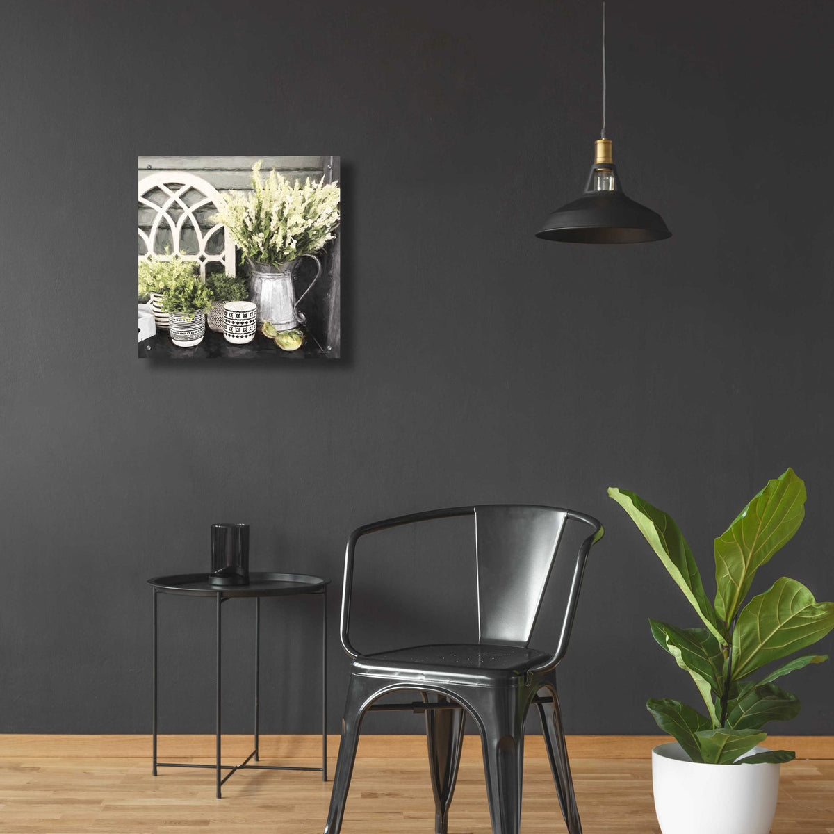 Epic Art 'Black and Green Still Life' by Lori Deiter, Acrylic Glass Wall Art,24x24