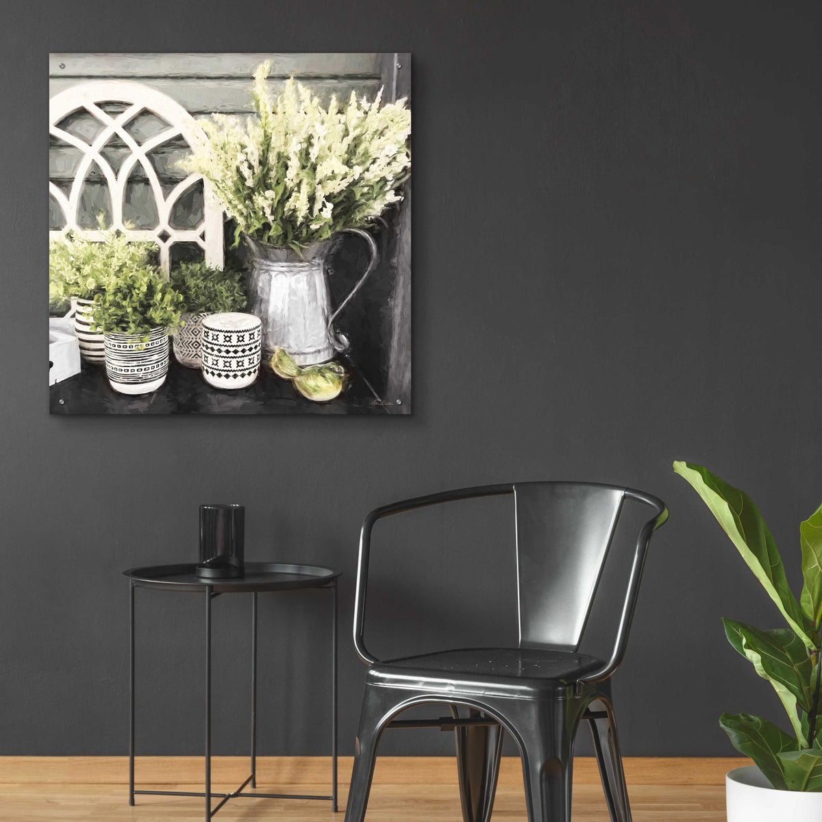 Epic Art 'Black and Green Still Life' by Lori Deiter, Acrylic Glass Wall Art,36x36