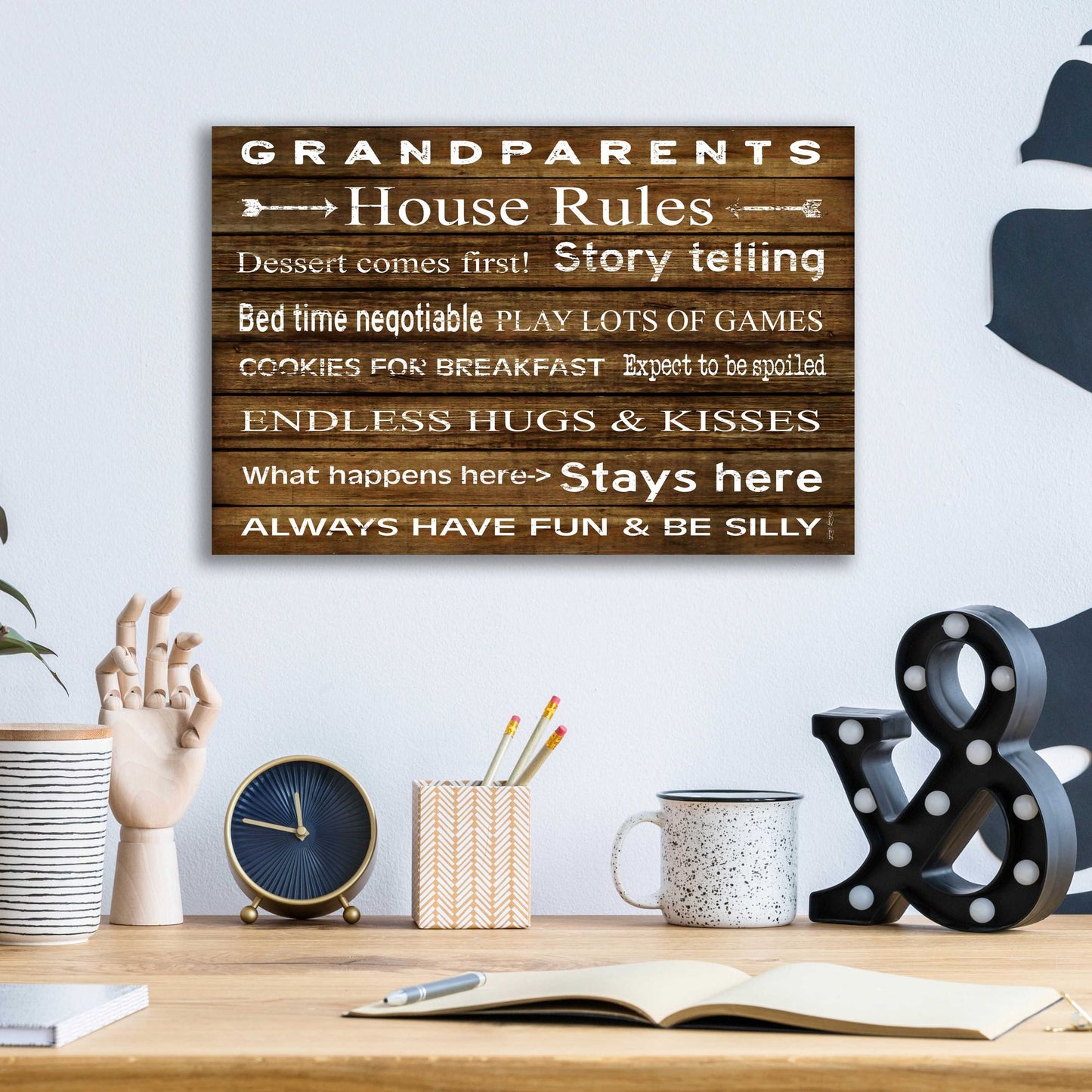 Epic Art 'Grandparents House Rules' by Cindy Jacobs, Acrylic Glass Wall Art,16x12