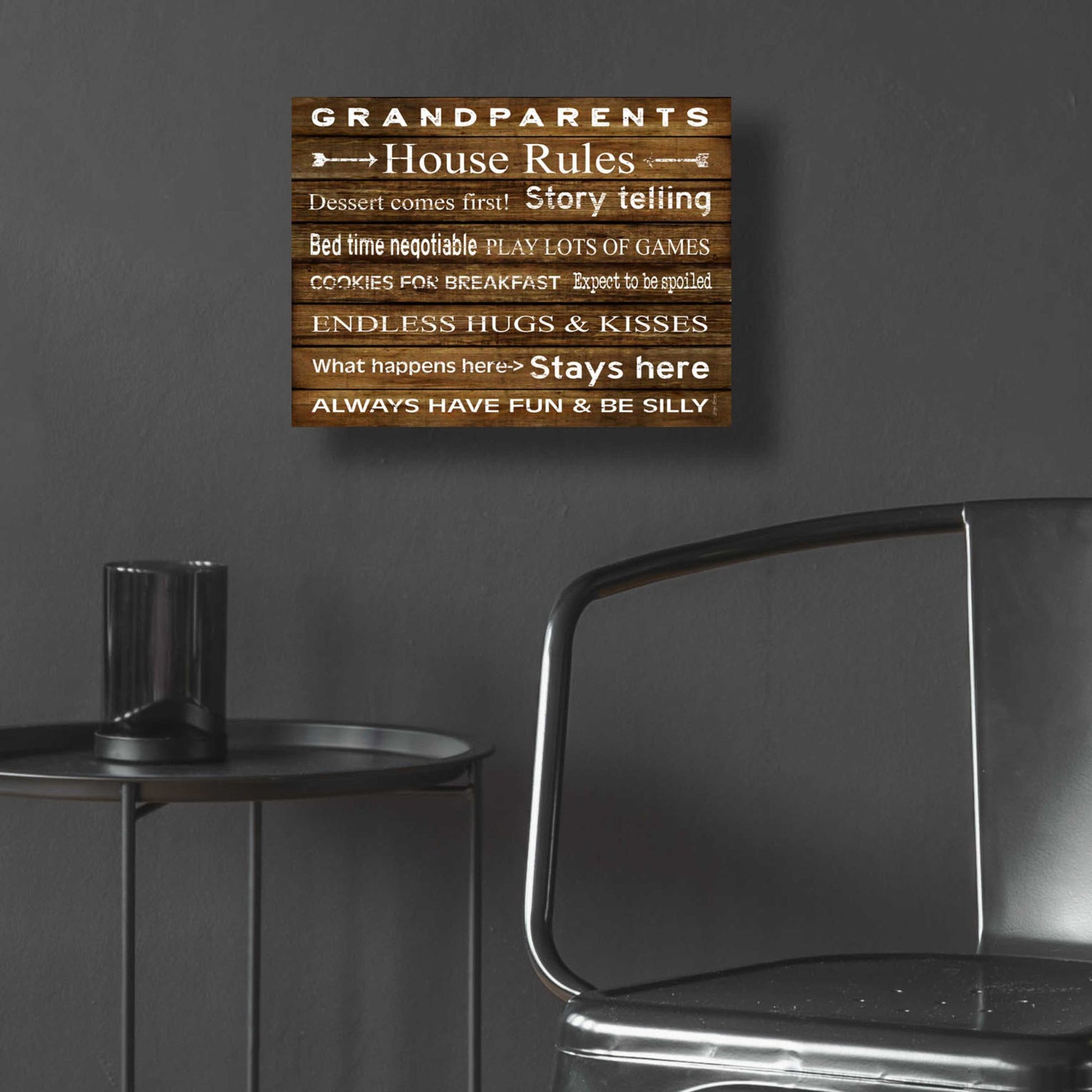 Epic Art 'Grandparents House Rules' by Cindy Jacobs, Acrylic Glass Wall Art,16x12