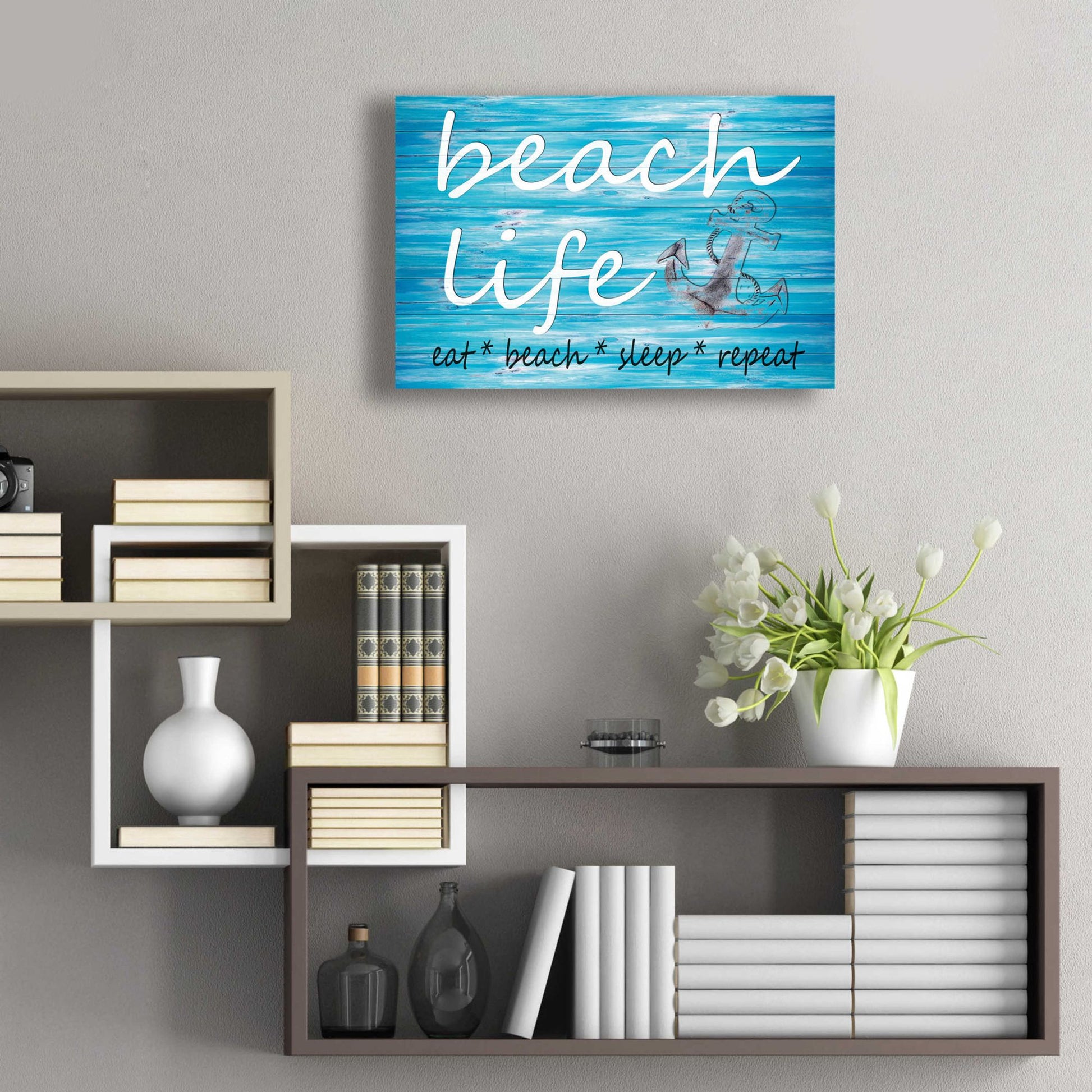 Epic Art 'Beach Life' by Cindy Jacobs, Acrylic Glass Wall Art,24x16