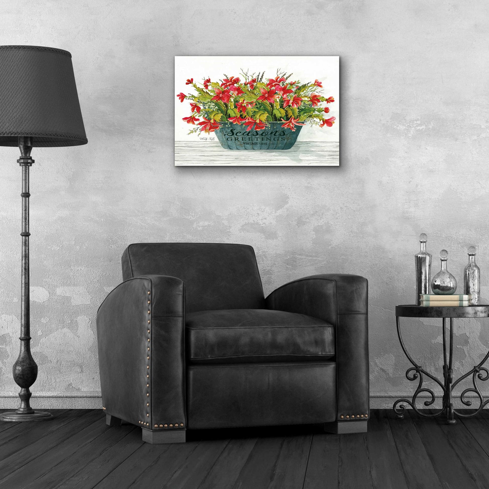 Epic Art 'Seasons Greetings Pot' by Cindy Jacobs, Acrylic Glass Wall Art,24x16