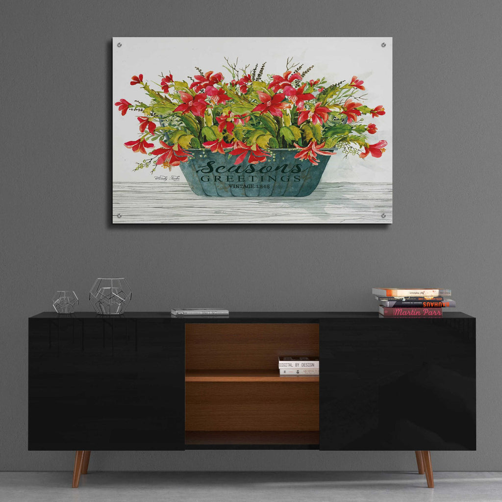 Epic Art 'Seasons Greetings Pot' by Cindy Jacobs, Acrylic Glass Wall Art,36x24