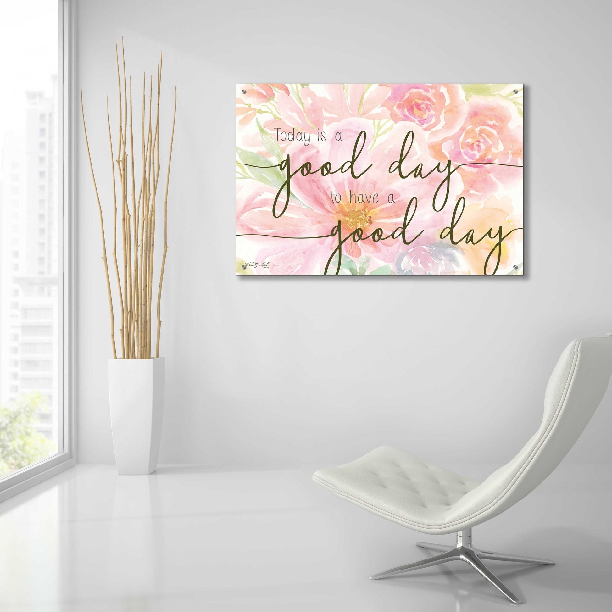 Epic Art 'Floral Good Day' by Cindy Jacobs, Acrylic Glass Wall Art,36x24