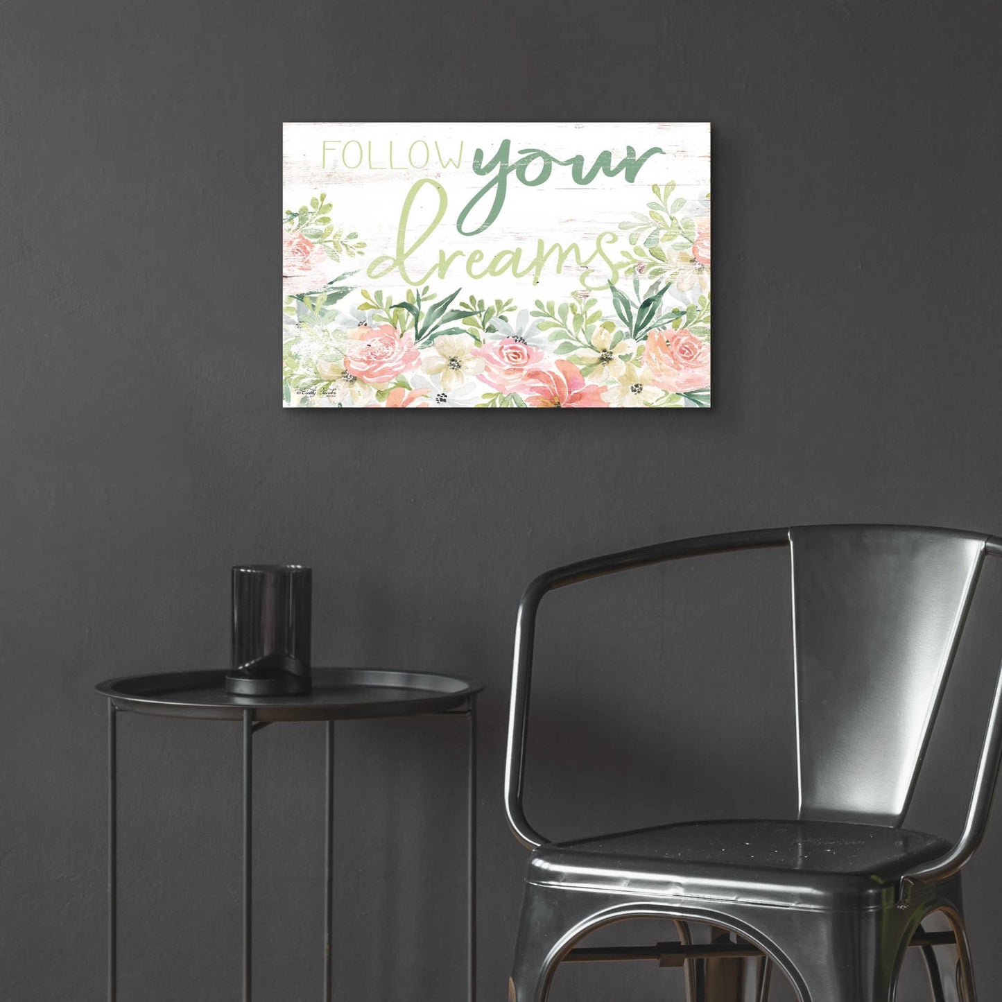 Epic Art 'Floral Follow Your Dreams' by Cindy Jacobs, Acrylic Glass Wall Art,24x16