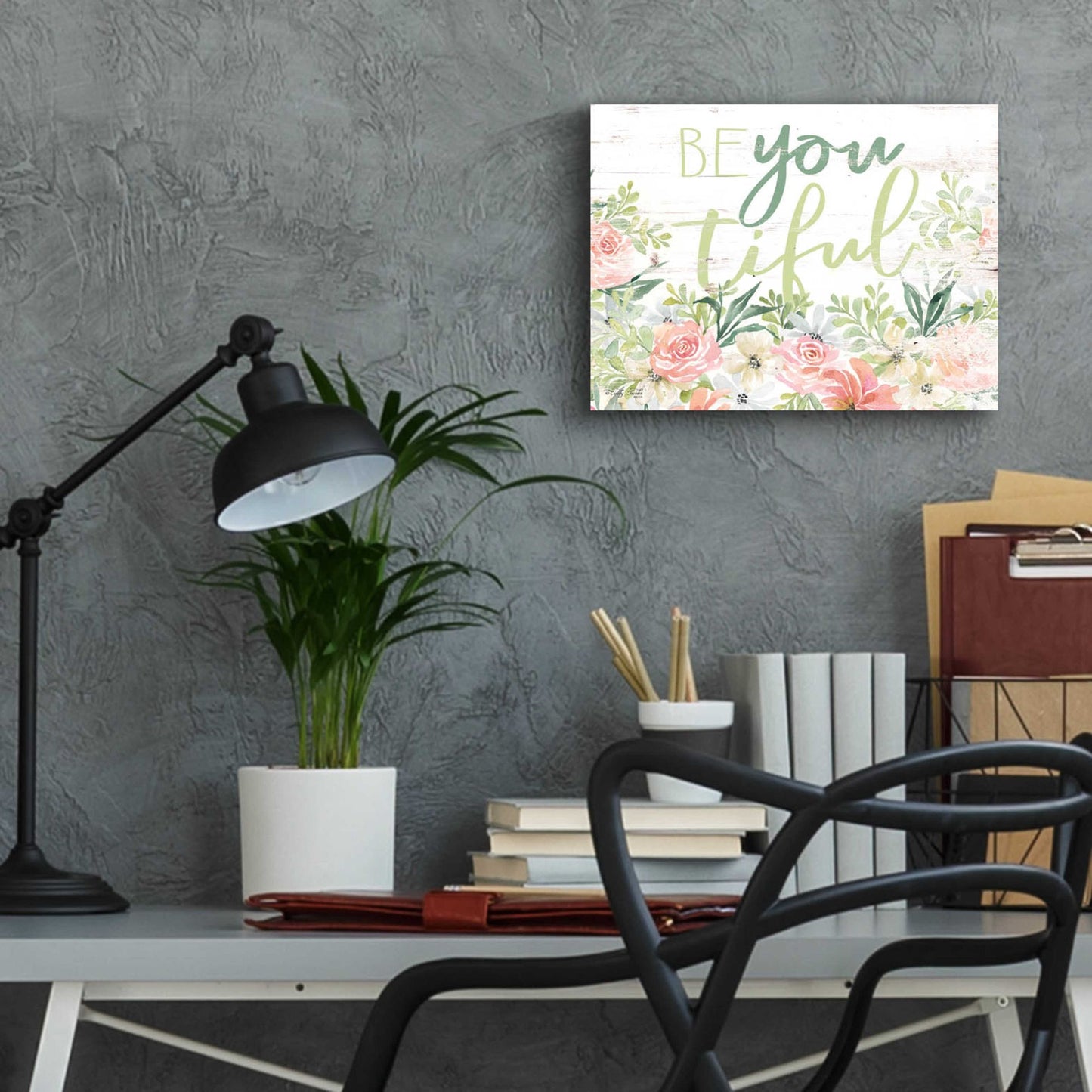 Epic Art 'Floral Be You Tiful' by Cindy Jacobs, Acrylic Glass Wall Art,16x12