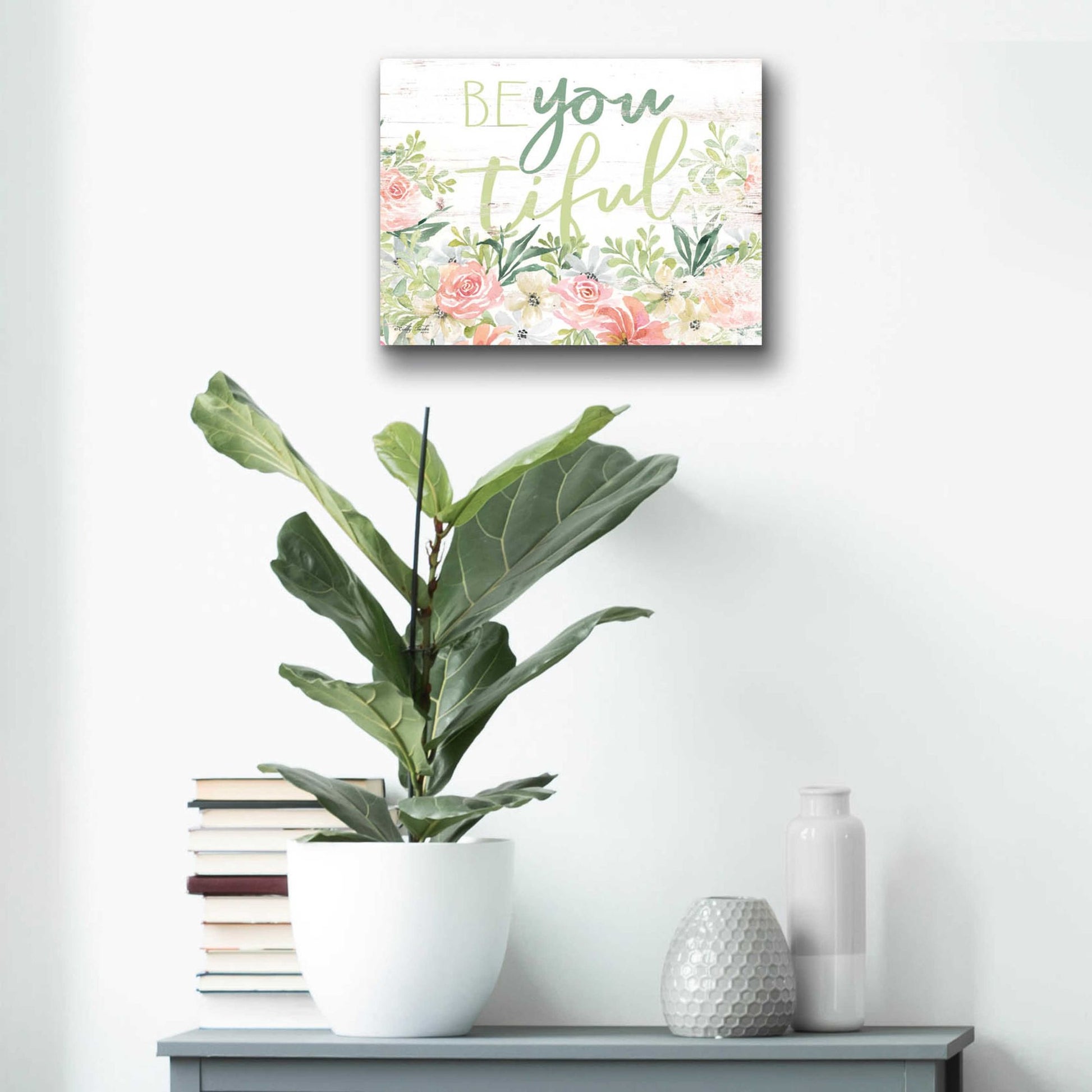 Epic Art 'Floral Be You Tiful' by Cindy Jacobs, Acrylic Glass Wall Art,16x12