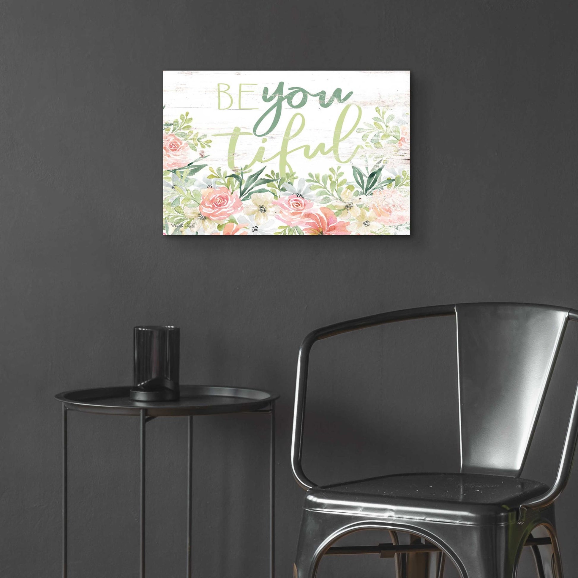 Epic Art 'Floral Be You Tiful' by Cindy Jacobs, Acrylic Glass Wall Art,24x16