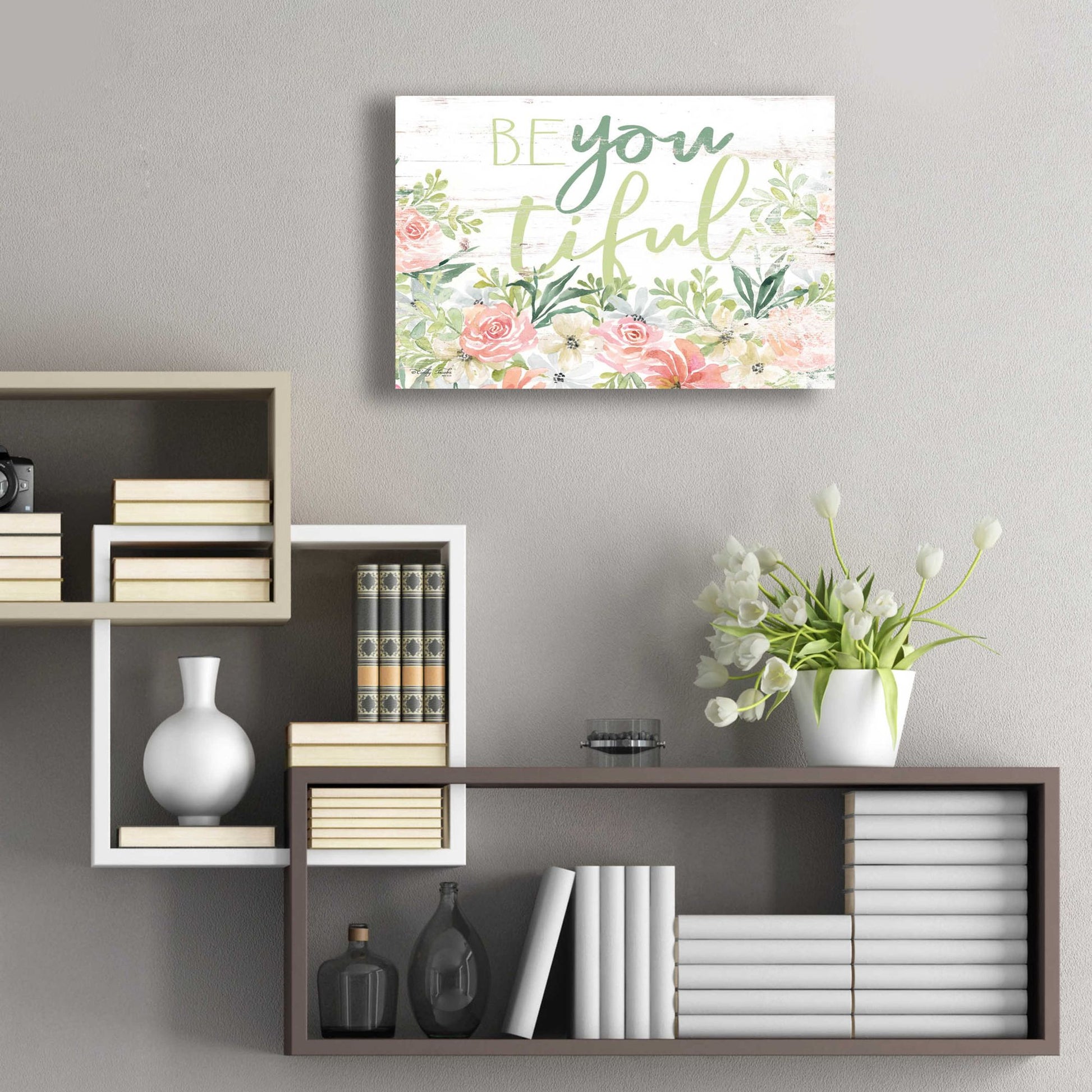 Epic Art 'Floral Be You Tiful' by Cindy Jacobs, Acrylic Glass Wall Art,24x16